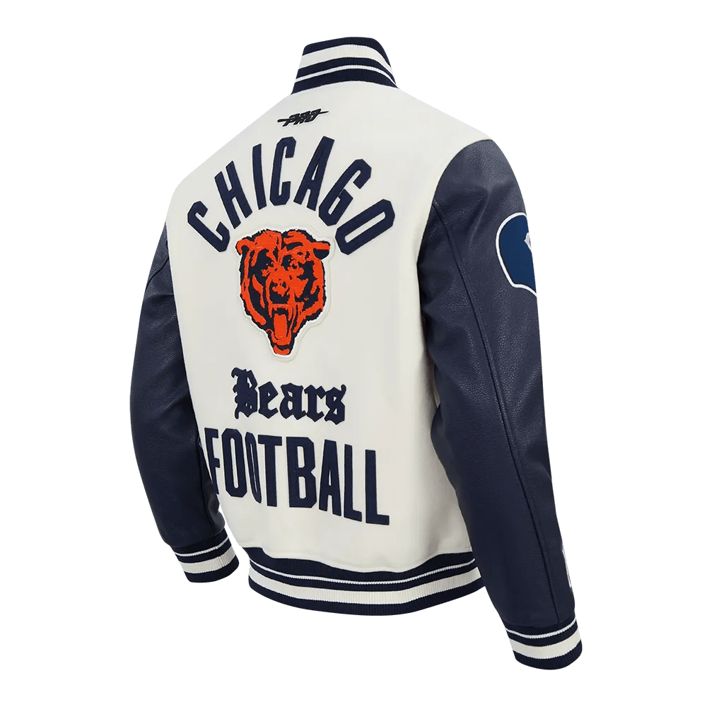 Men's Chicago Bears Original Rib Wool Varsity Jacket Pro Standard - Tops and Bottoms USA