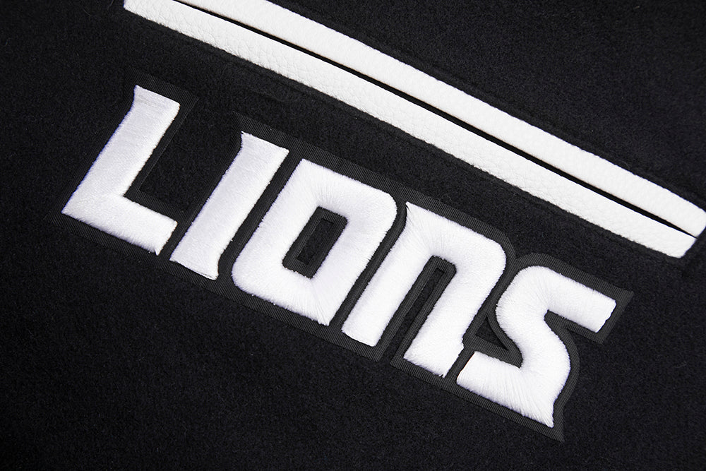 Men's Detroit Lions NFL Mash Up Rib Wool Varsity Jacket