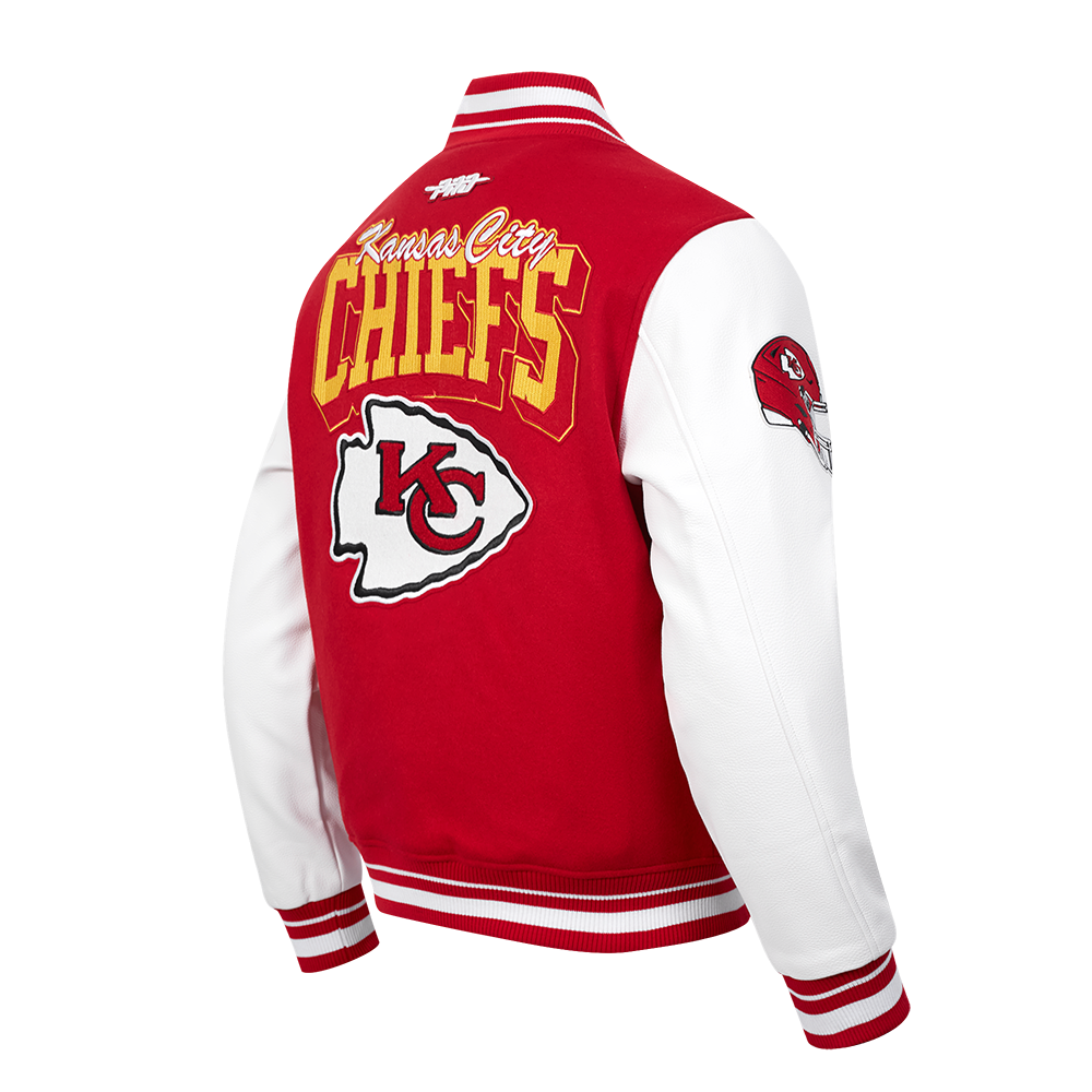 Men's Kansas City Chiefs NFL Team Badge Rib Wool Varsity Jacket