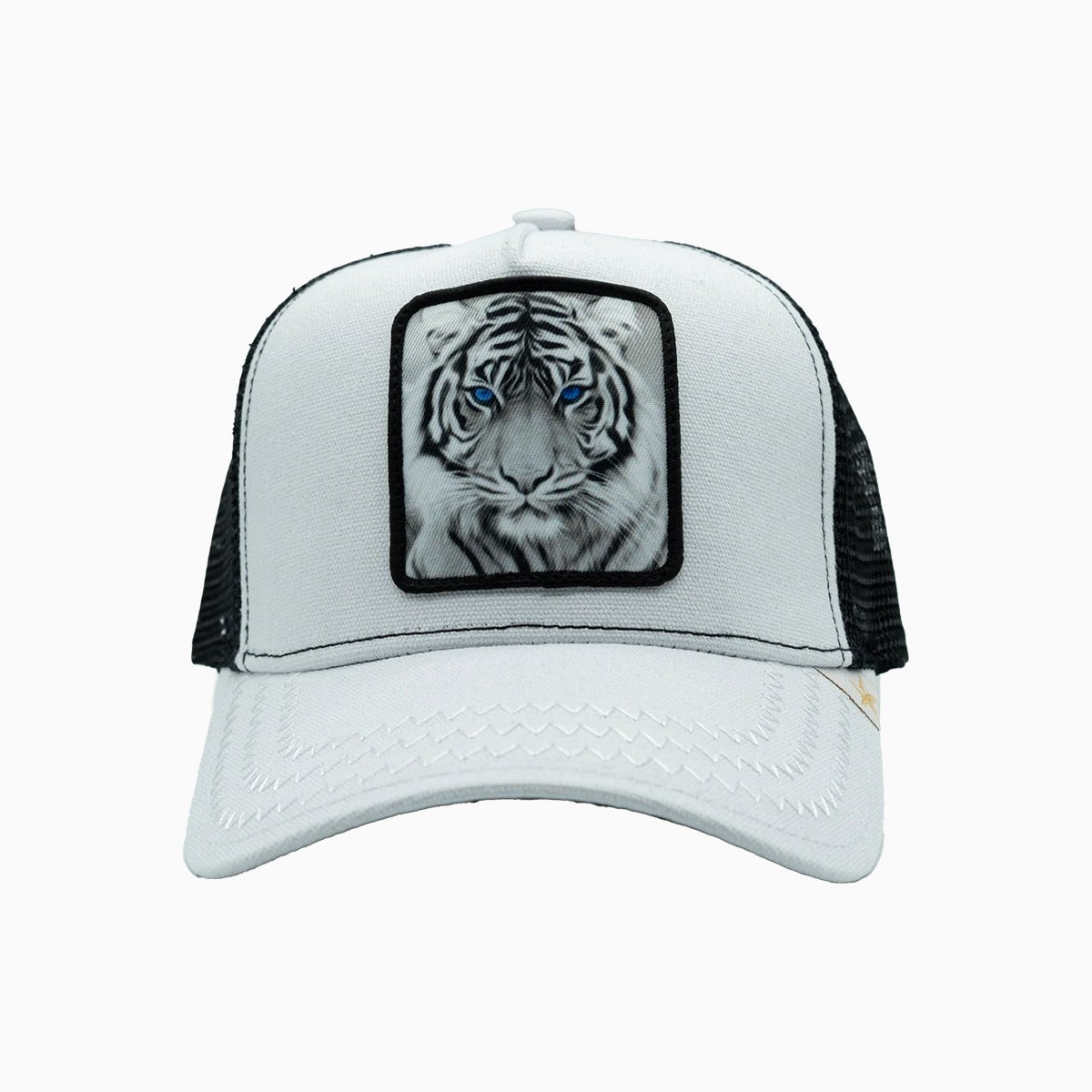 gold-star-hats-the-white-tiger-trucker-hat-gs1006-white