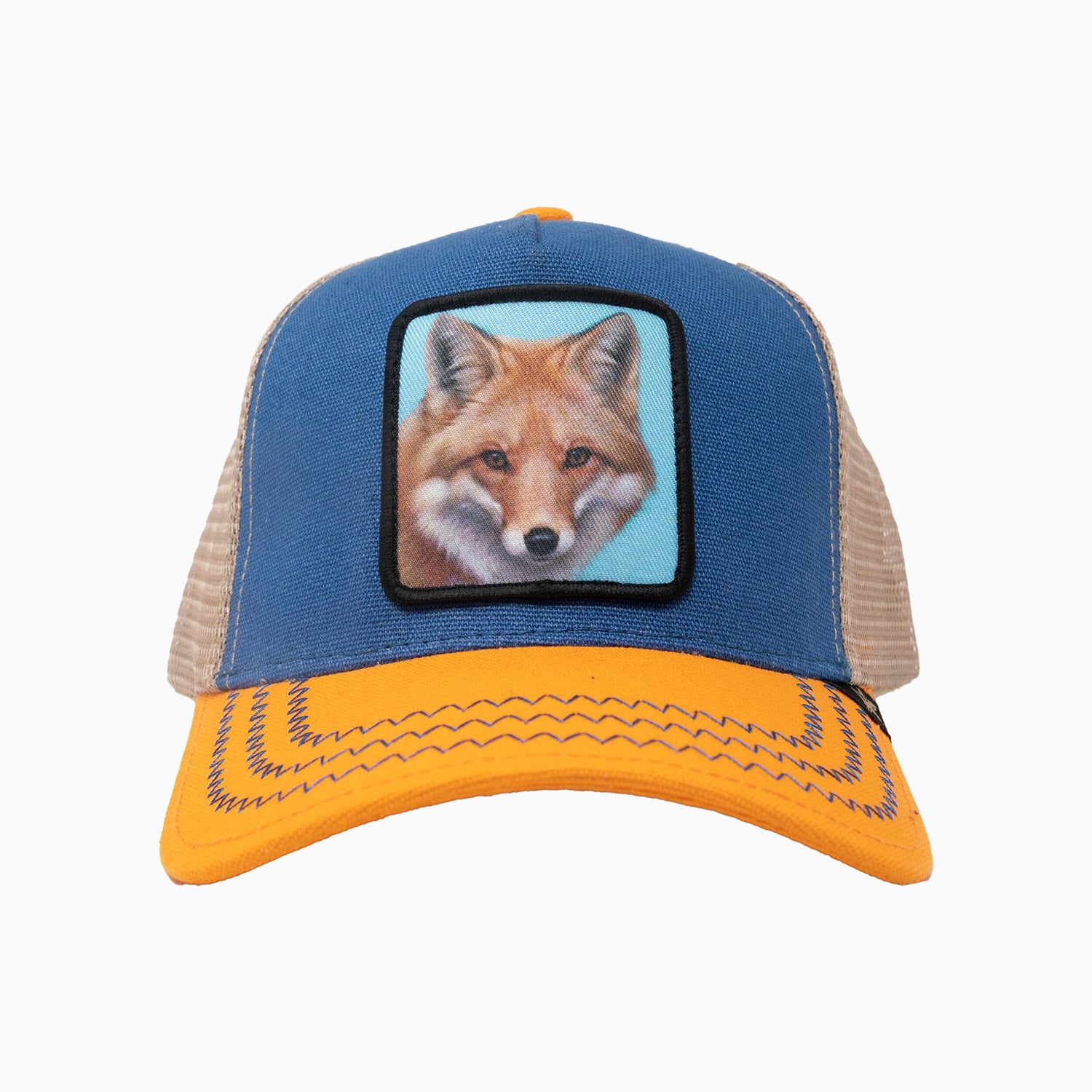 gold-star-hats-the-fox-3-tone-trucker-hat-gs144-blue