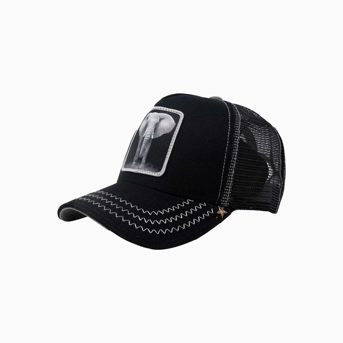 gold-star-hats-the-elephant-black-trucker-hat-gs148-black