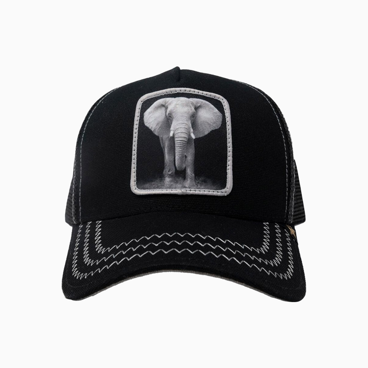 gold-star-hats-the-elephant-black-trucker-hat-gs148-black