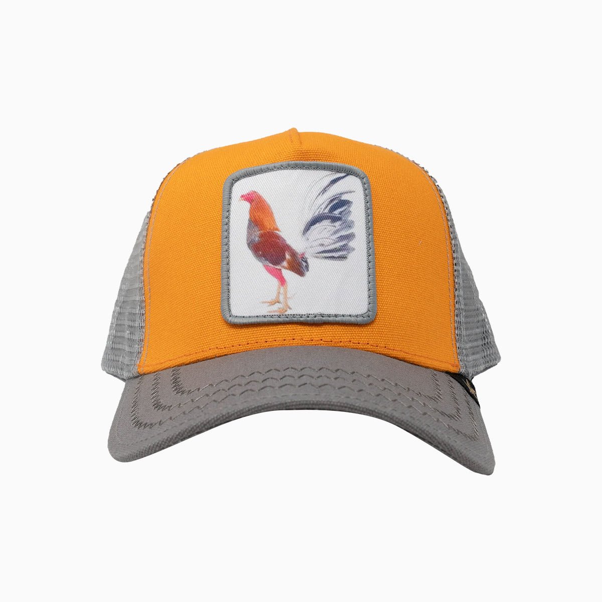 Cocky Rooster Trucker Hat in Rust and White Rowdy Rooster Black/White Trucker – Whiskey Bent Hat Co main image 3