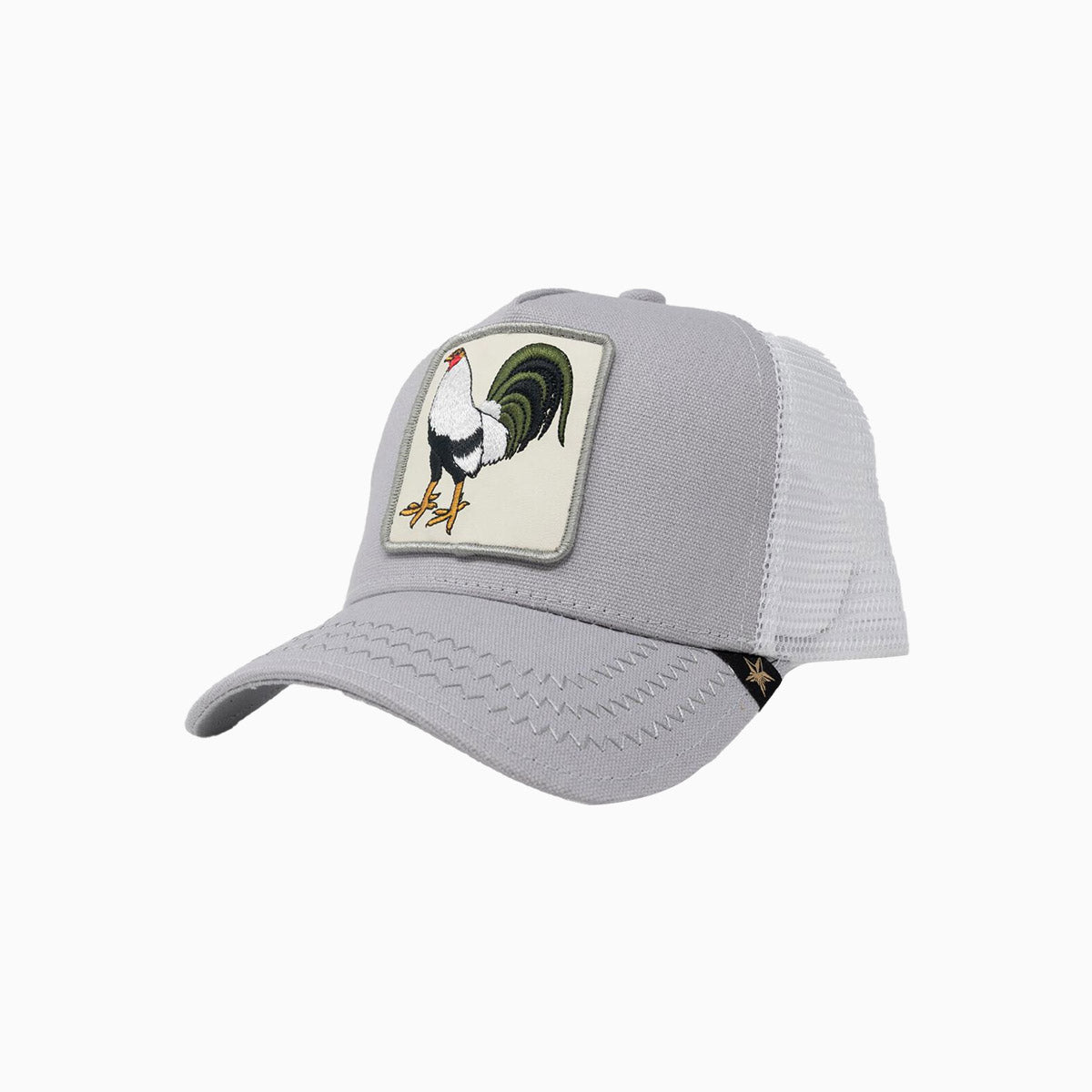 gold-star-hats-the-rooster-grey-trucker-hat-gs154-grey