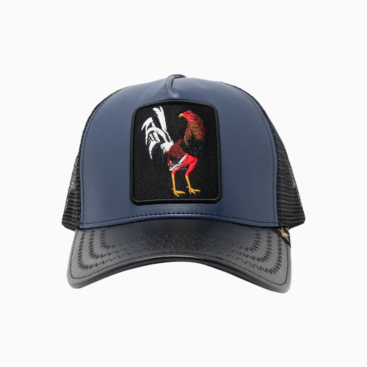 gold-star-hats-the-rooster-leather-trucker-hat-gs176-navy