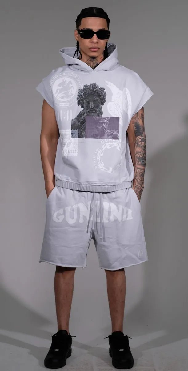 Men's Sleeveless Hoodie and Shorts Set Gunzinii - Tops and Bottoms USA