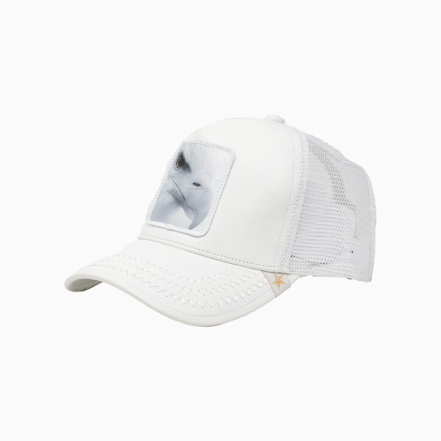 gold-star-hats-mens-eagle-trucker-hat-gs219-white