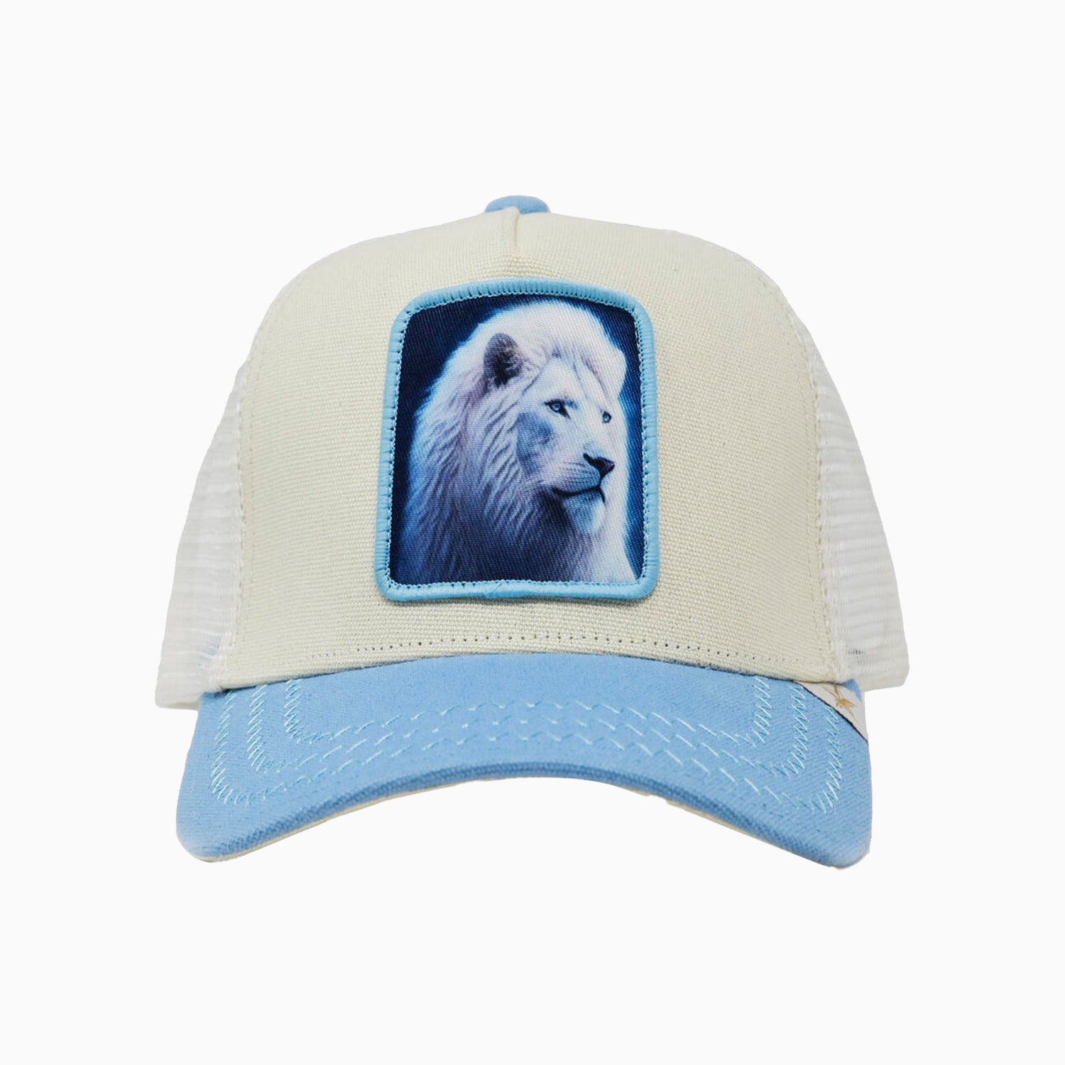 gold-star-hats-mens-lion-trucker-hat-gs195-babyblue