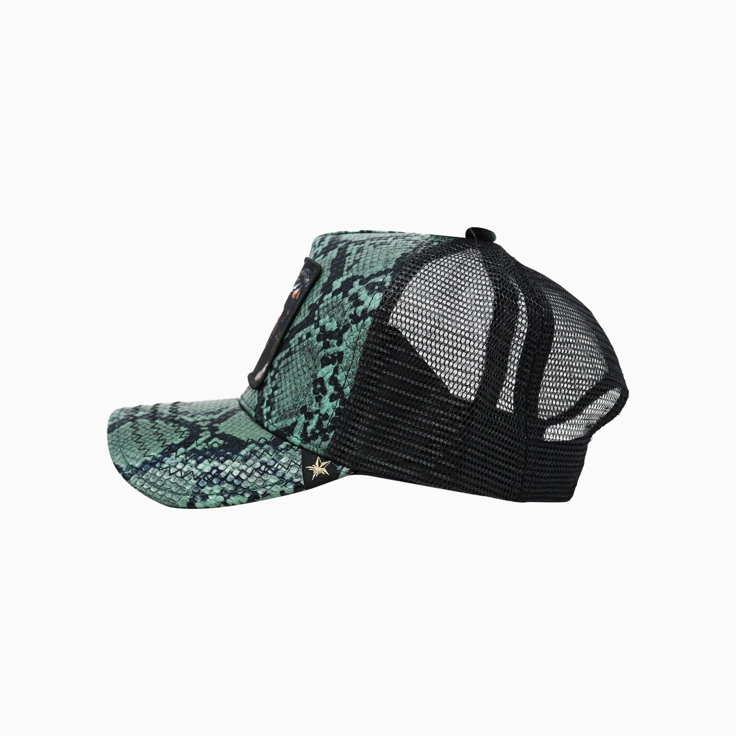 gold-star-hats-mens-trucker-sneak-leather-hat-gs193-green