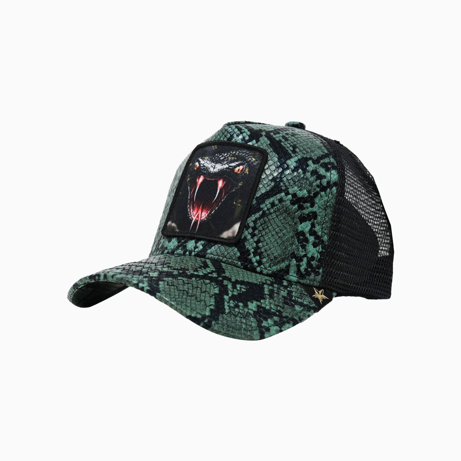 gold-star-hats-mens-trucker-sneak-leather-hat-gs193-green