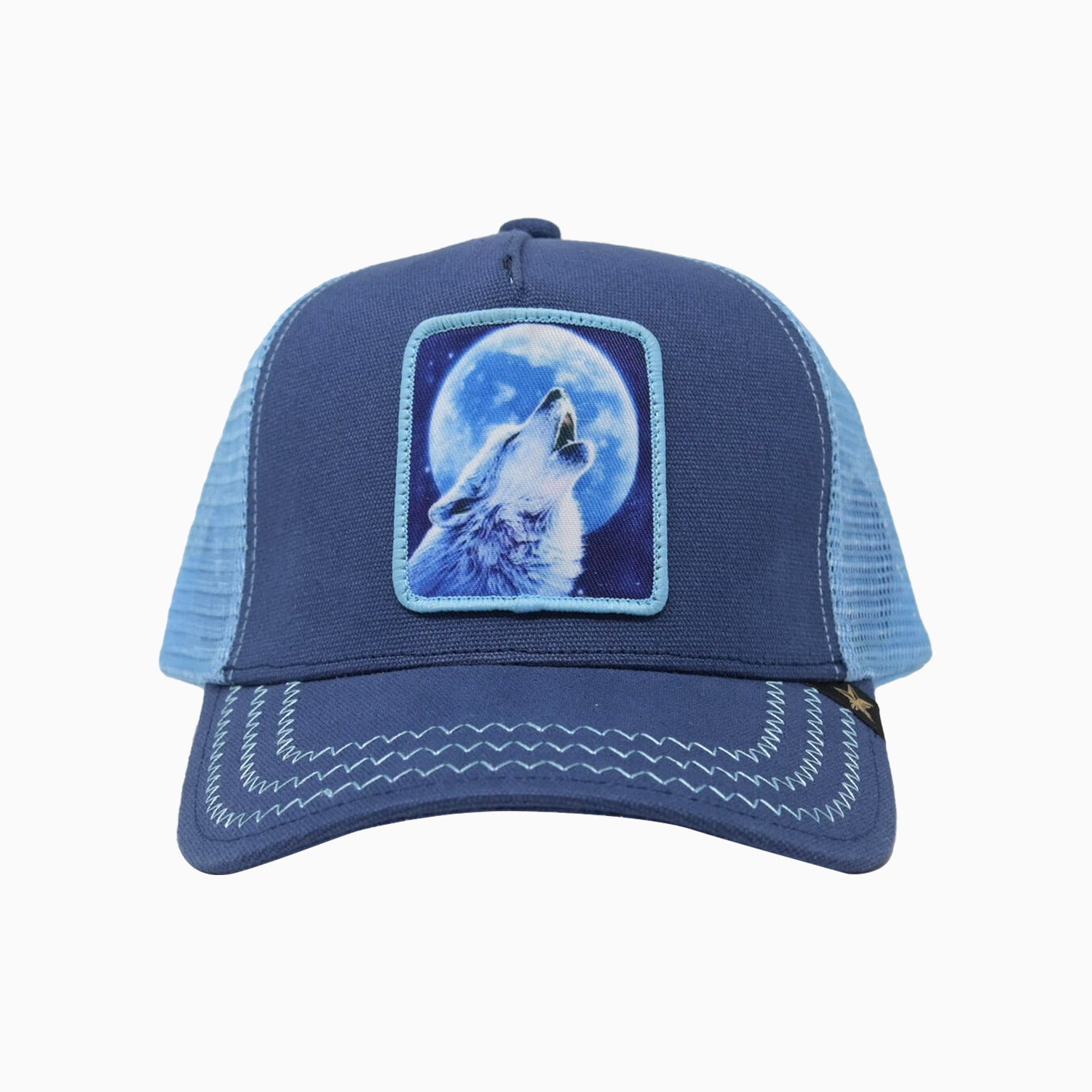 gold-star-hats-mens-wolf-trucker-hat-gs217-blue