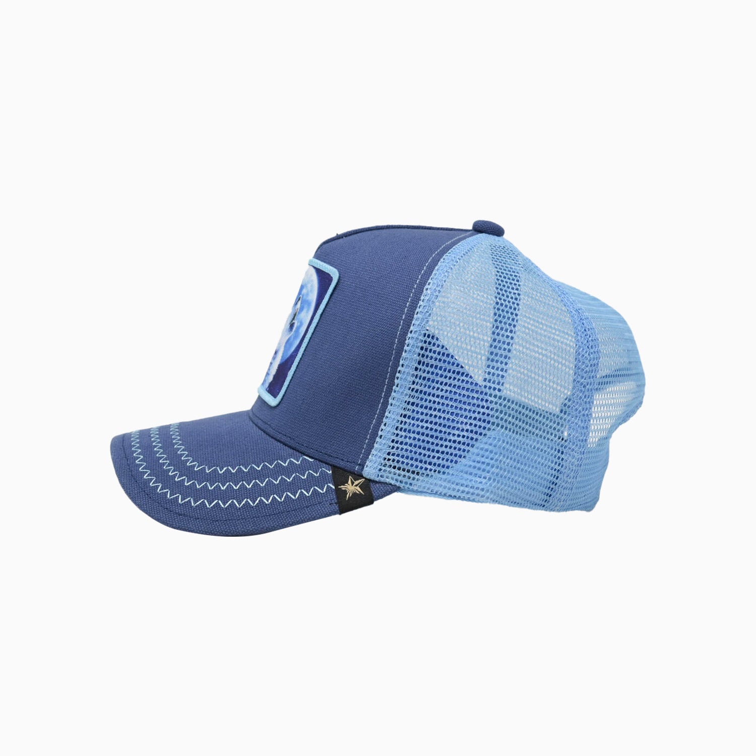 gold-star-hats-mens-wolf-trucker-hat-gs217-blue