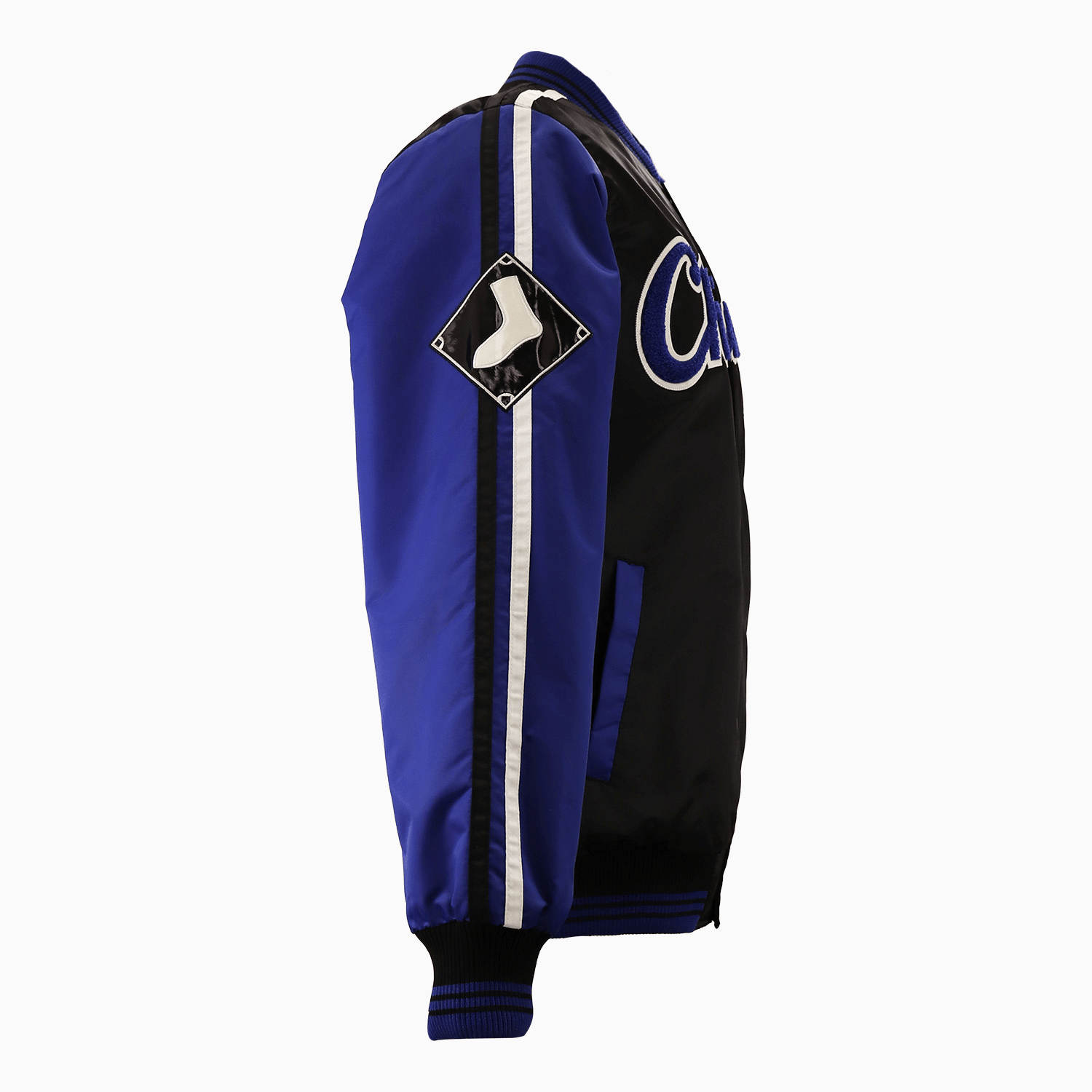 Starter Men's Chicago White Sox Varsity Satin Jacket MLB - Color: Blue Black - Tops and Bottoms USA -