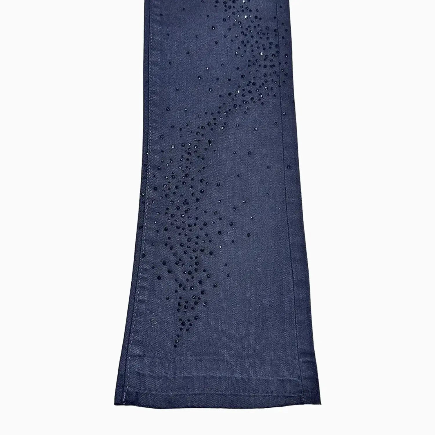 Men's Small and Big Liquid Crystals Stacked Denim Pant