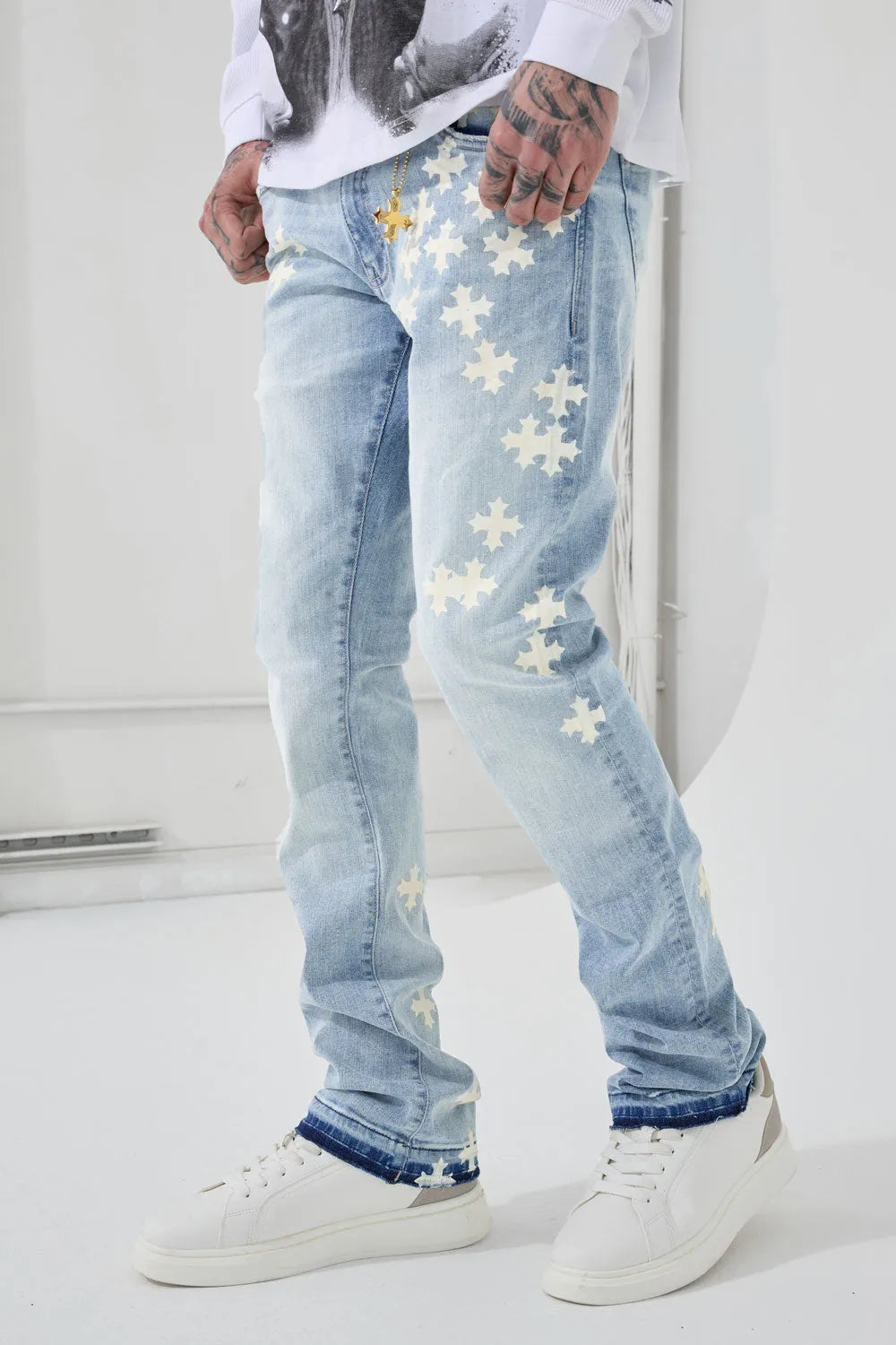 Men's Super Skinny Stacked Forbidden Fruit Denim Pant