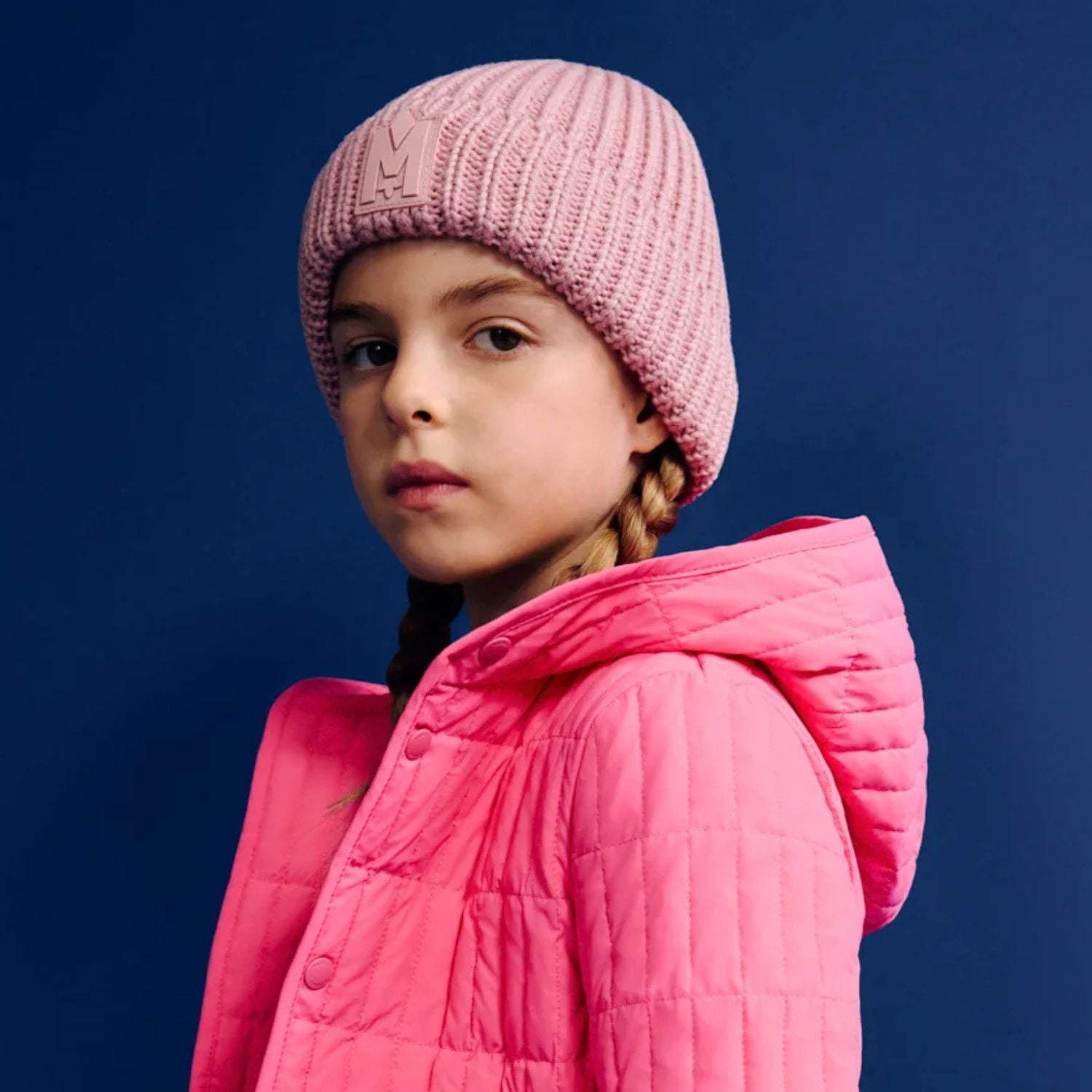 Gorro de punto a mano JUDE-MZ para niños con puños acanalados