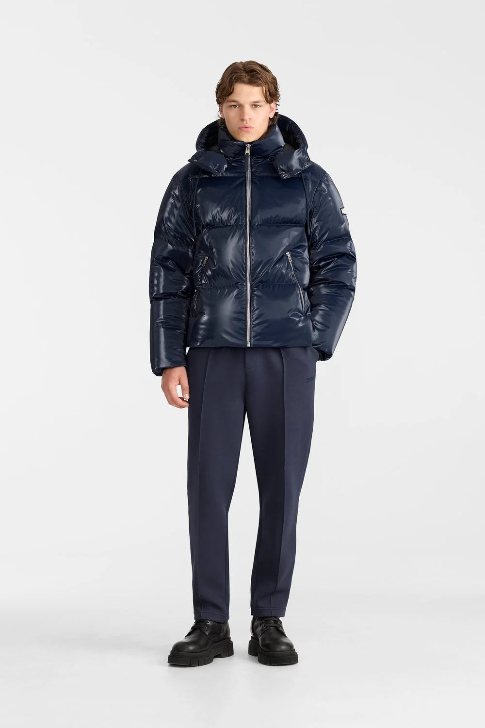 Men's KENT-GLO High-Gloss Removable Hooded Down Jacket