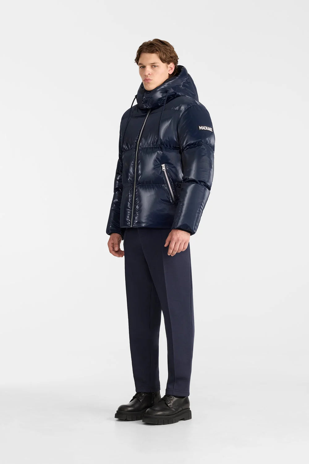 Men's KENT-GLO High-Gloss Removable Hooded Down Jacket