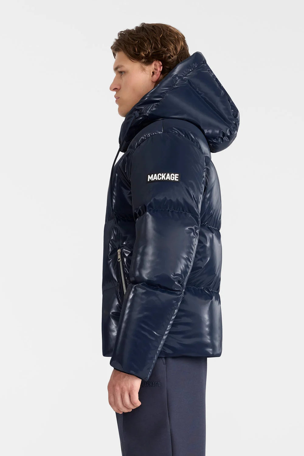 Men's KENT-GLO High-Gloss Removable Hooded Down Jacket
