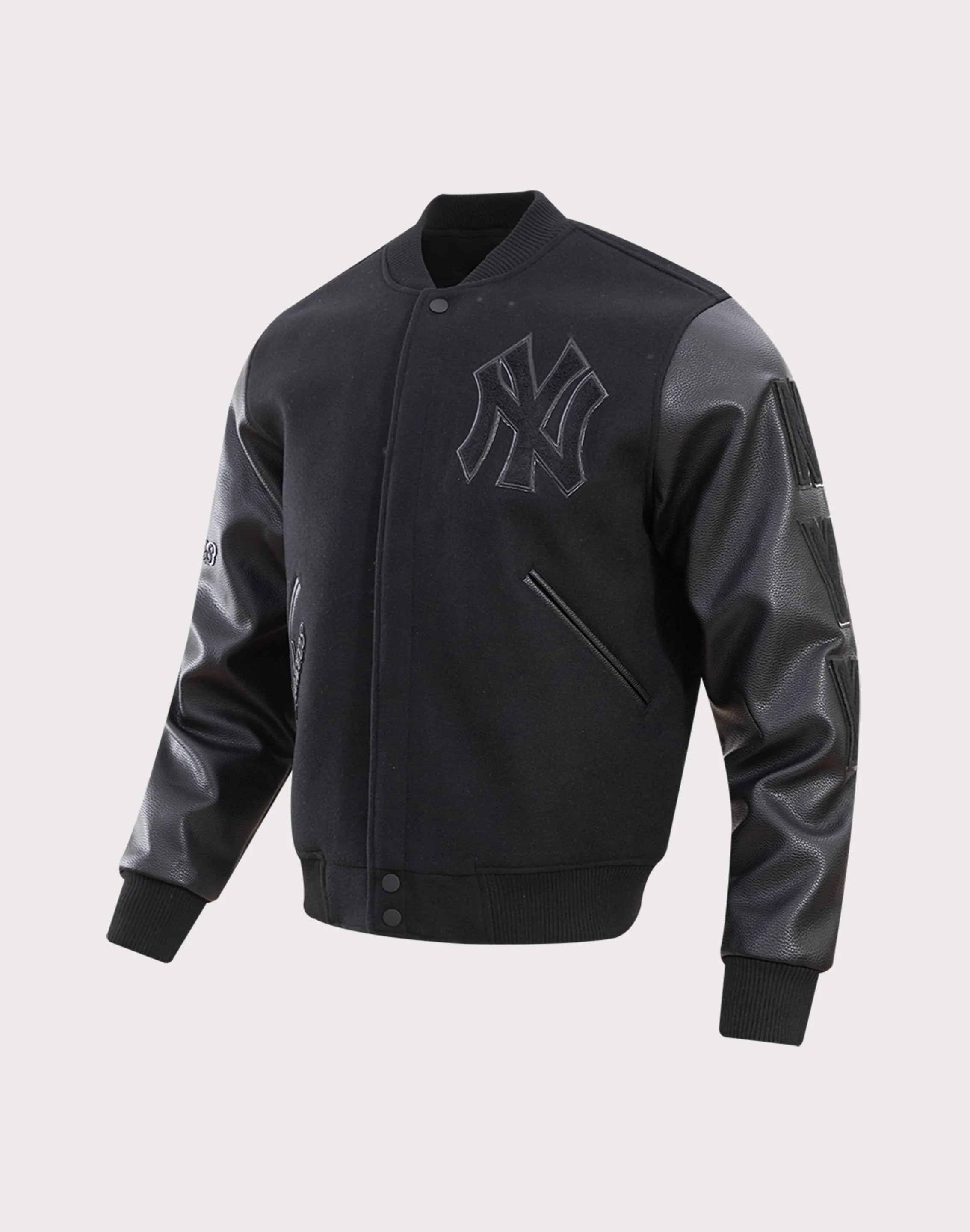 Men's MLB New York Yankees Triple Black Varsity Jacket