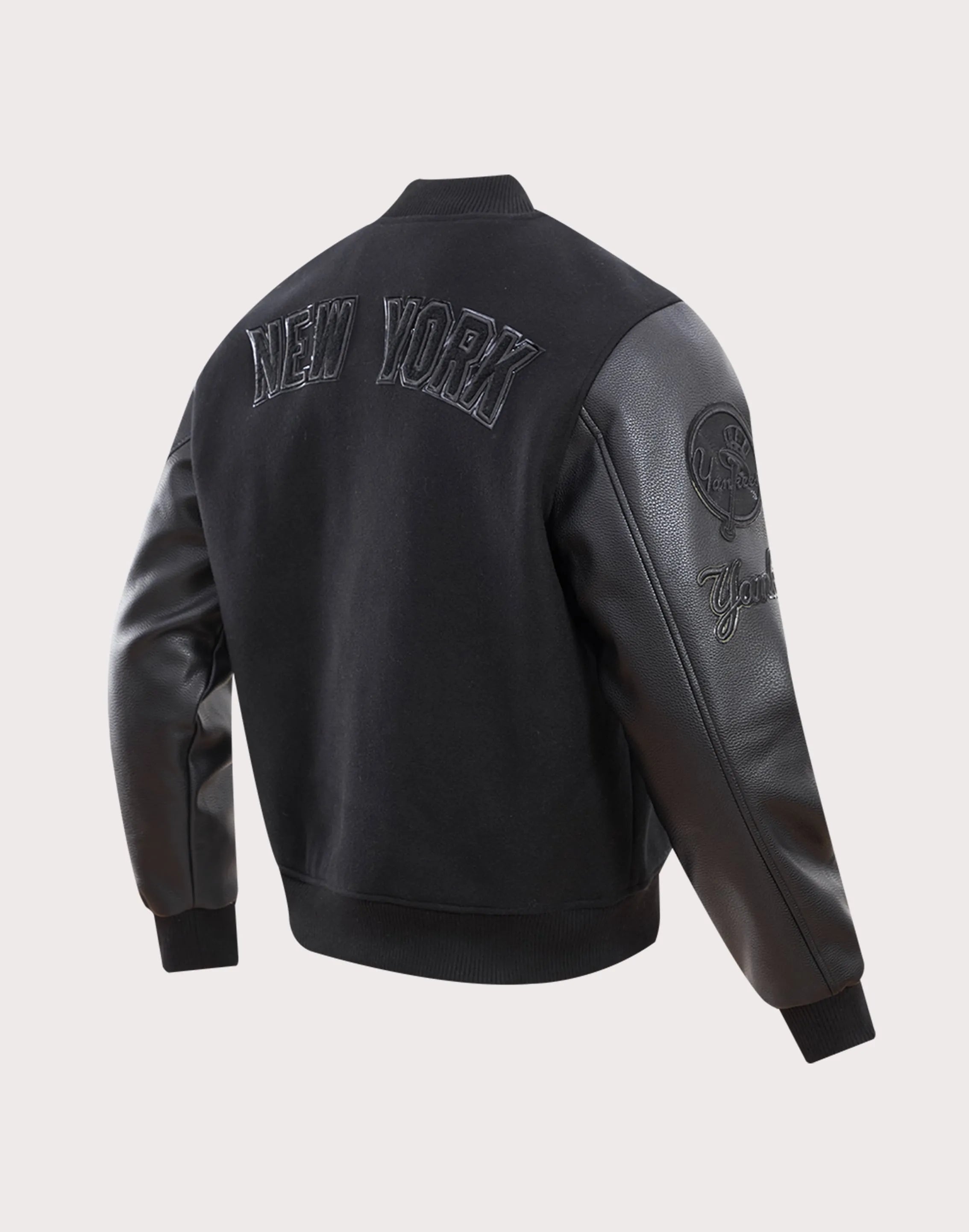 Men's MLB New York Yankees Triple Black Varsity Jacket