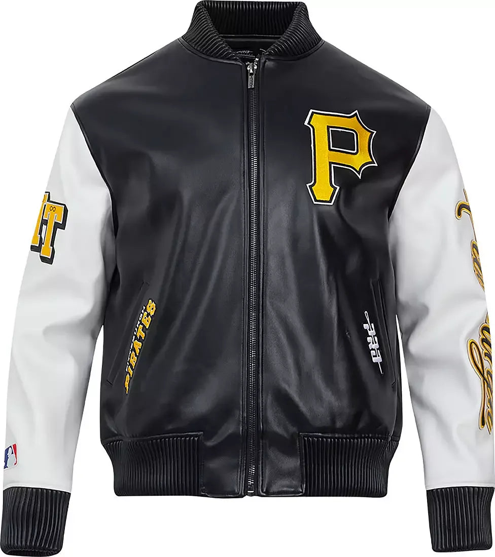 Men's Pittsburgh Pirates Leather Varsity Jacket