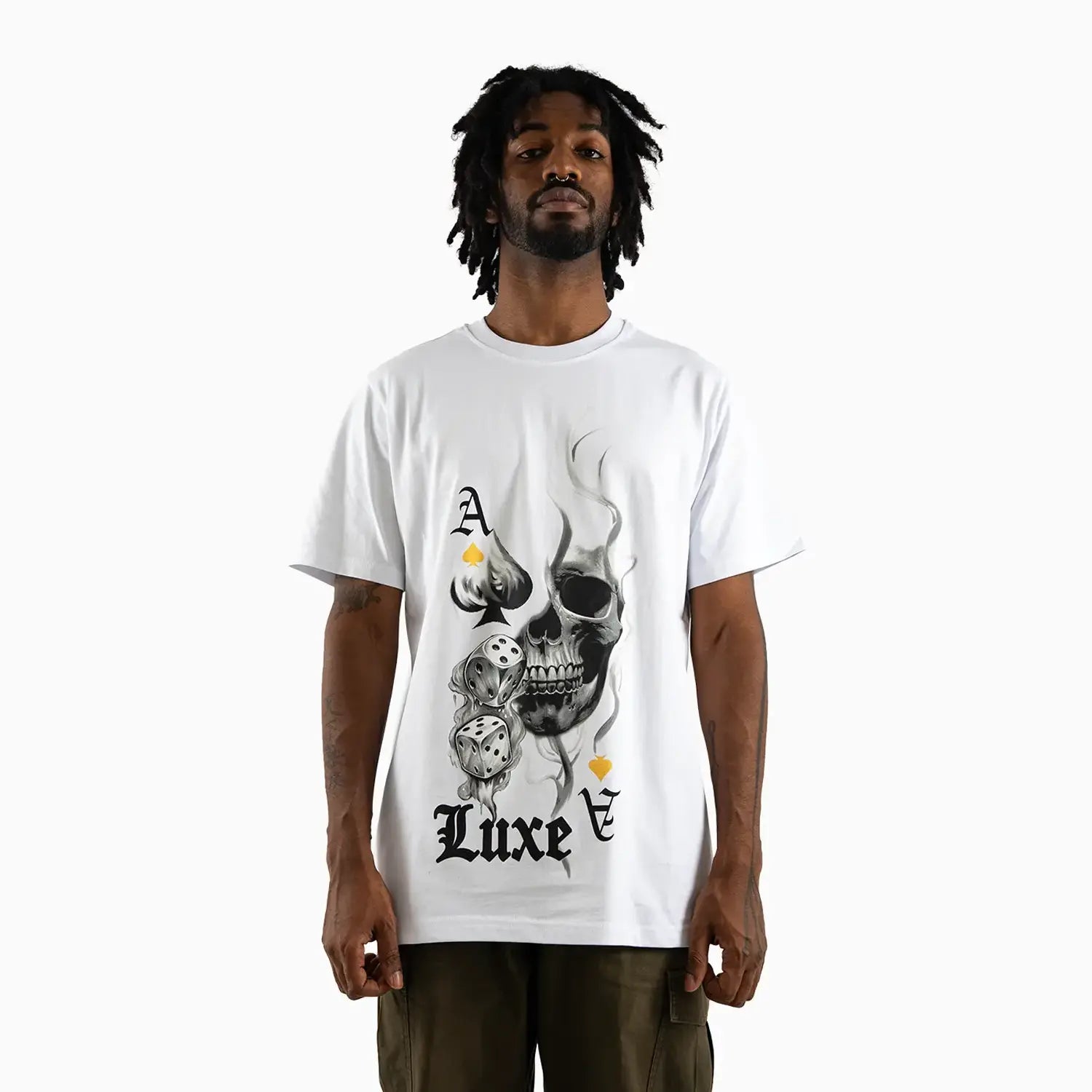 Men's Ace of Spades Skull Graphic Short Sleeve T-Shirt