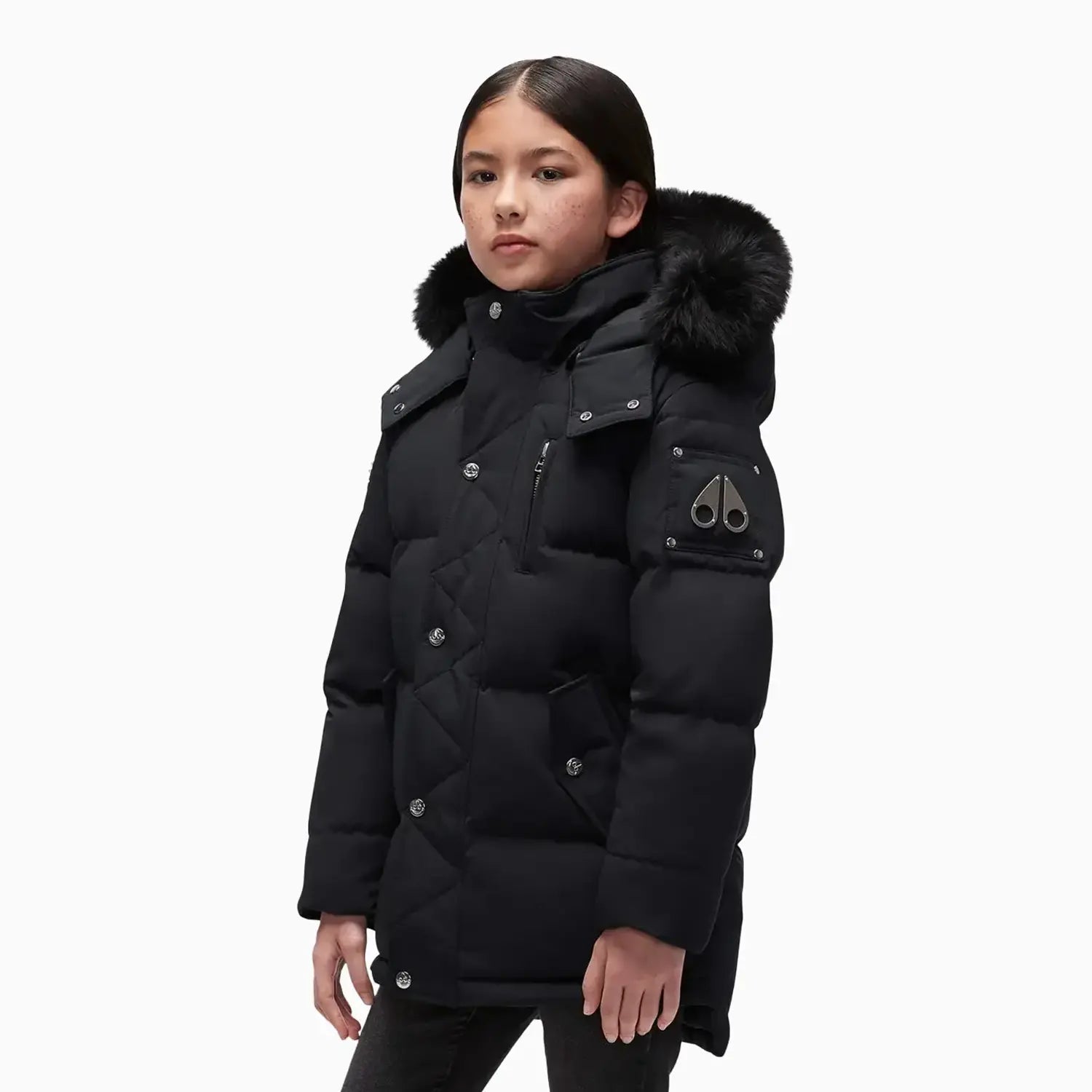 Moose Knuckles Kid's Original 3Q Jacket With Fur Hood Moose Knuckles Kid's Original 3Q Jacket With Fur Hood
