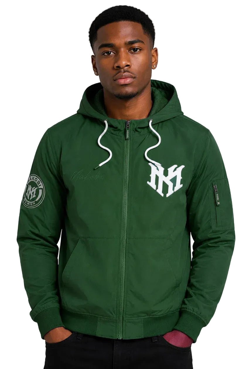 Makobi Men's Adorni Nylon Zip-Up Hoodie