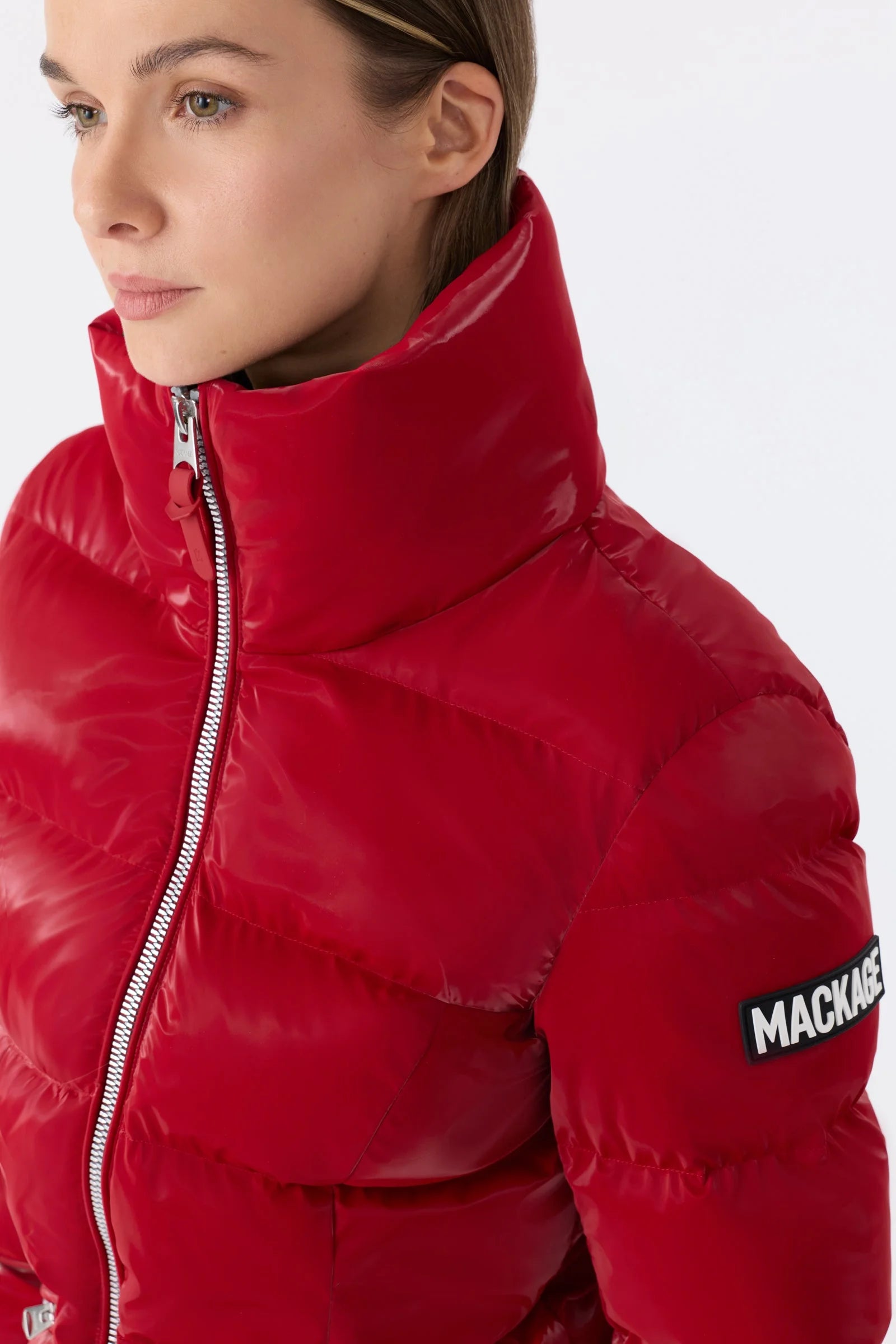Women's MADALYN-GLO High-Gloss Down Jacket With Removable Hood