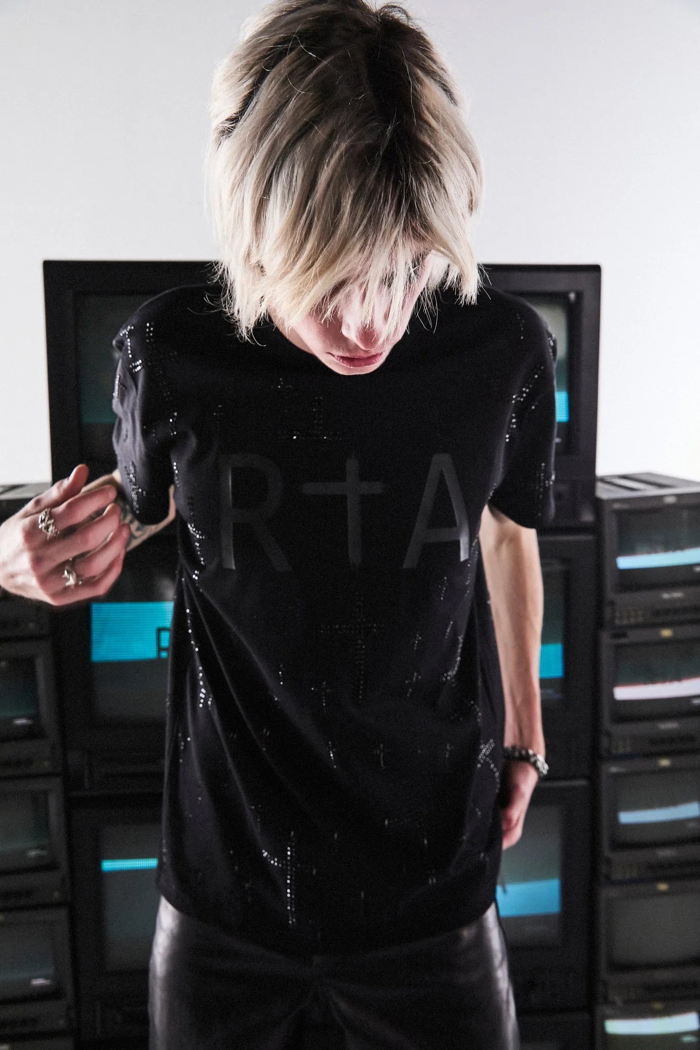 Men's Liam Black Crystal RTA T-Shirt