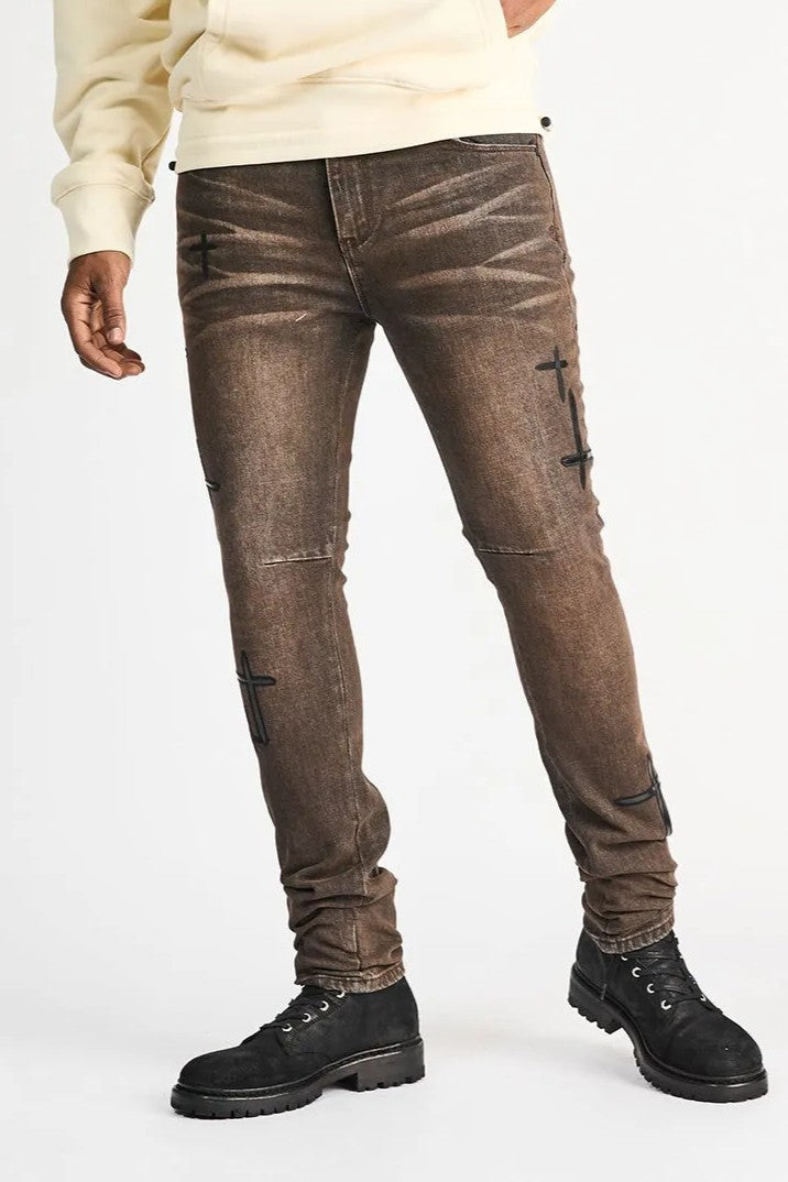 Men's Bryant Skinny Cross Patch Jeans Pant