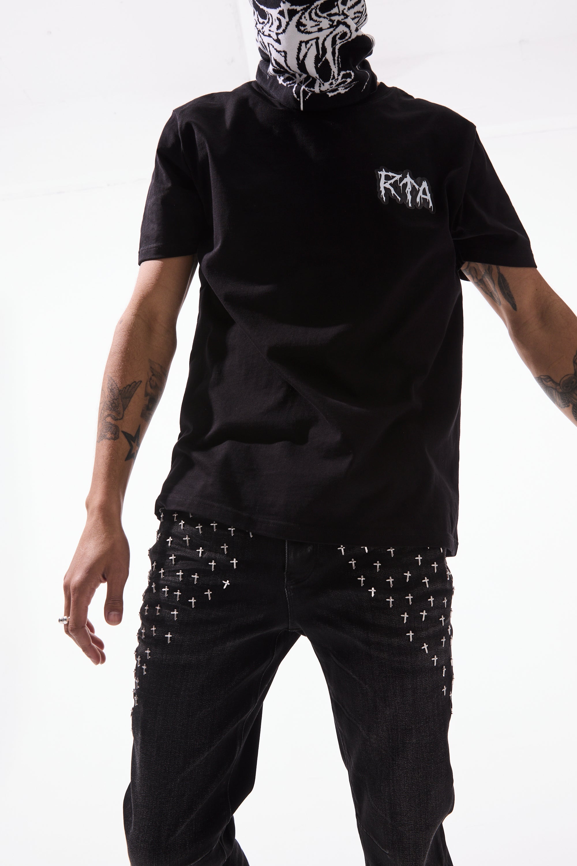 Men's Liam Black Cyber Metal T-Shirt