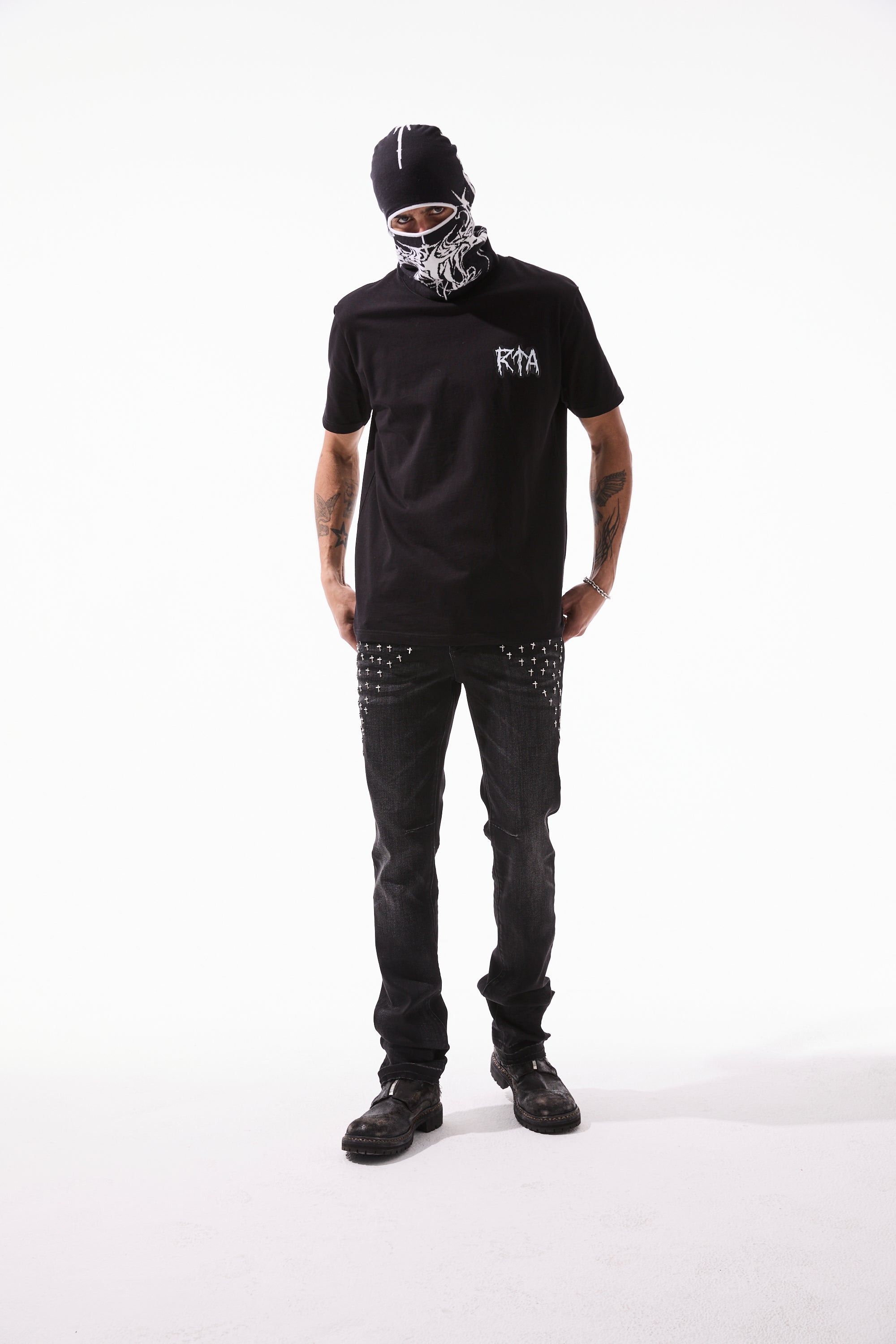Men's Liam Black Cyber Metal T-Shirt