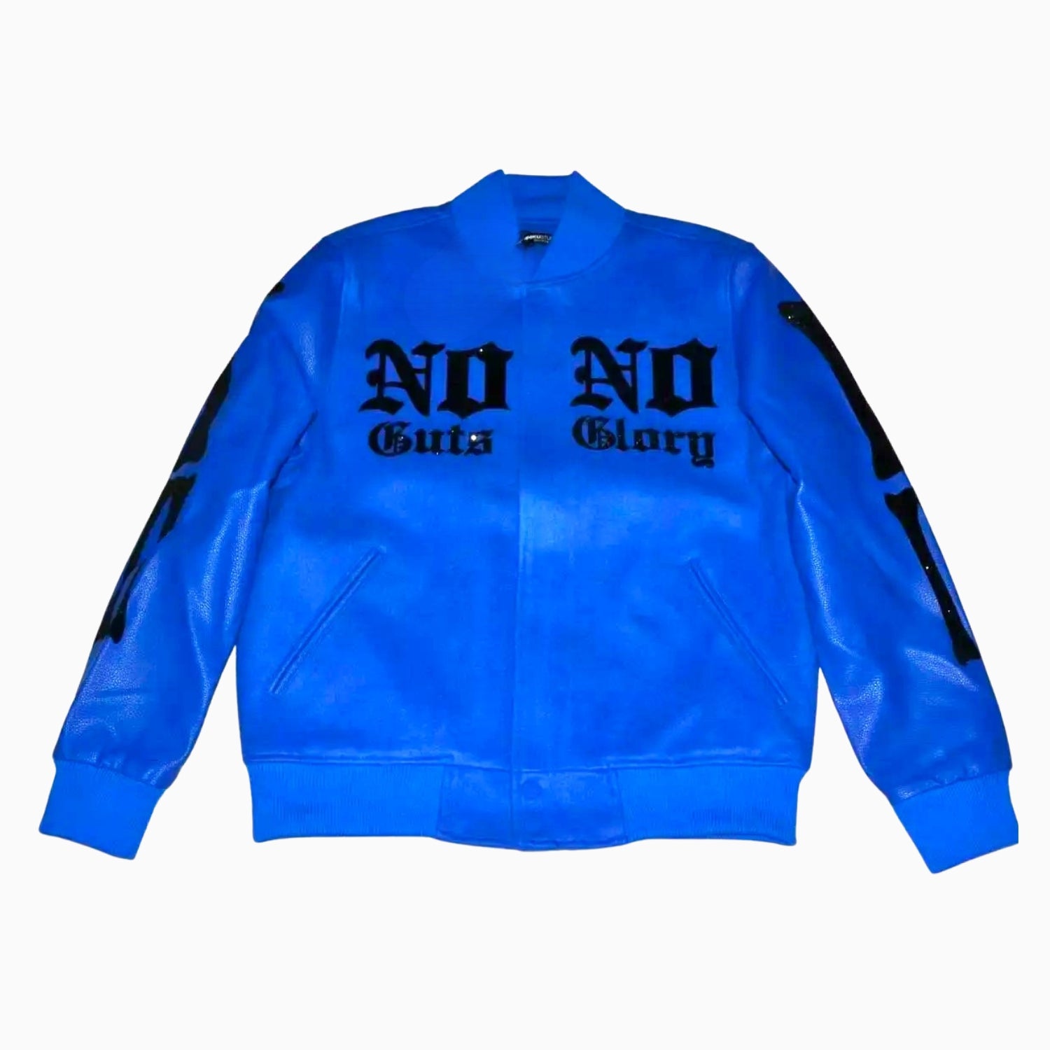 Men's Rhinestone No Guts No Glory Varsity Jacket Roku Studio - Tops and Bottoms USA