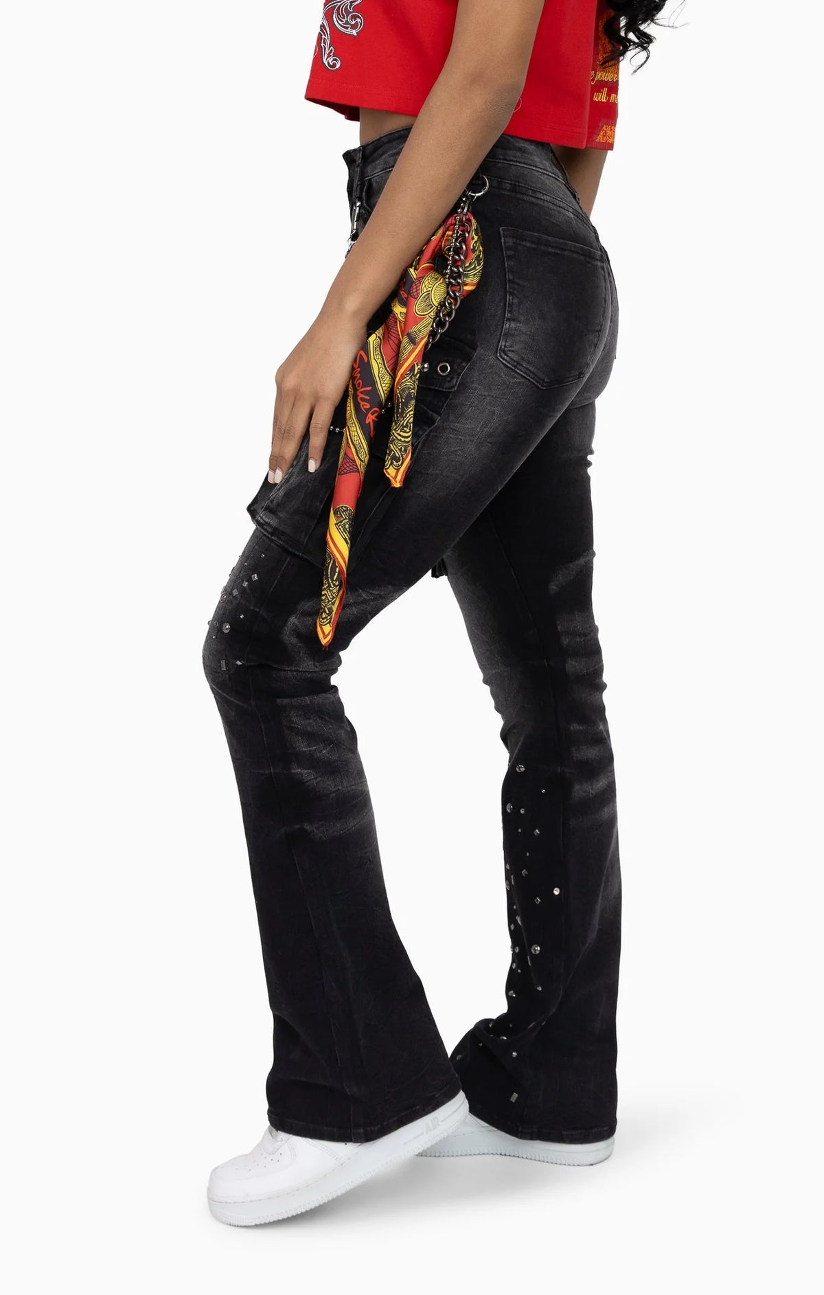 Women's Puff Print Embellish Outfit