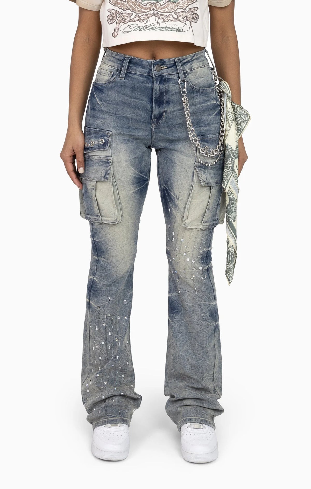 Women's Chain Scarf Utility Pant