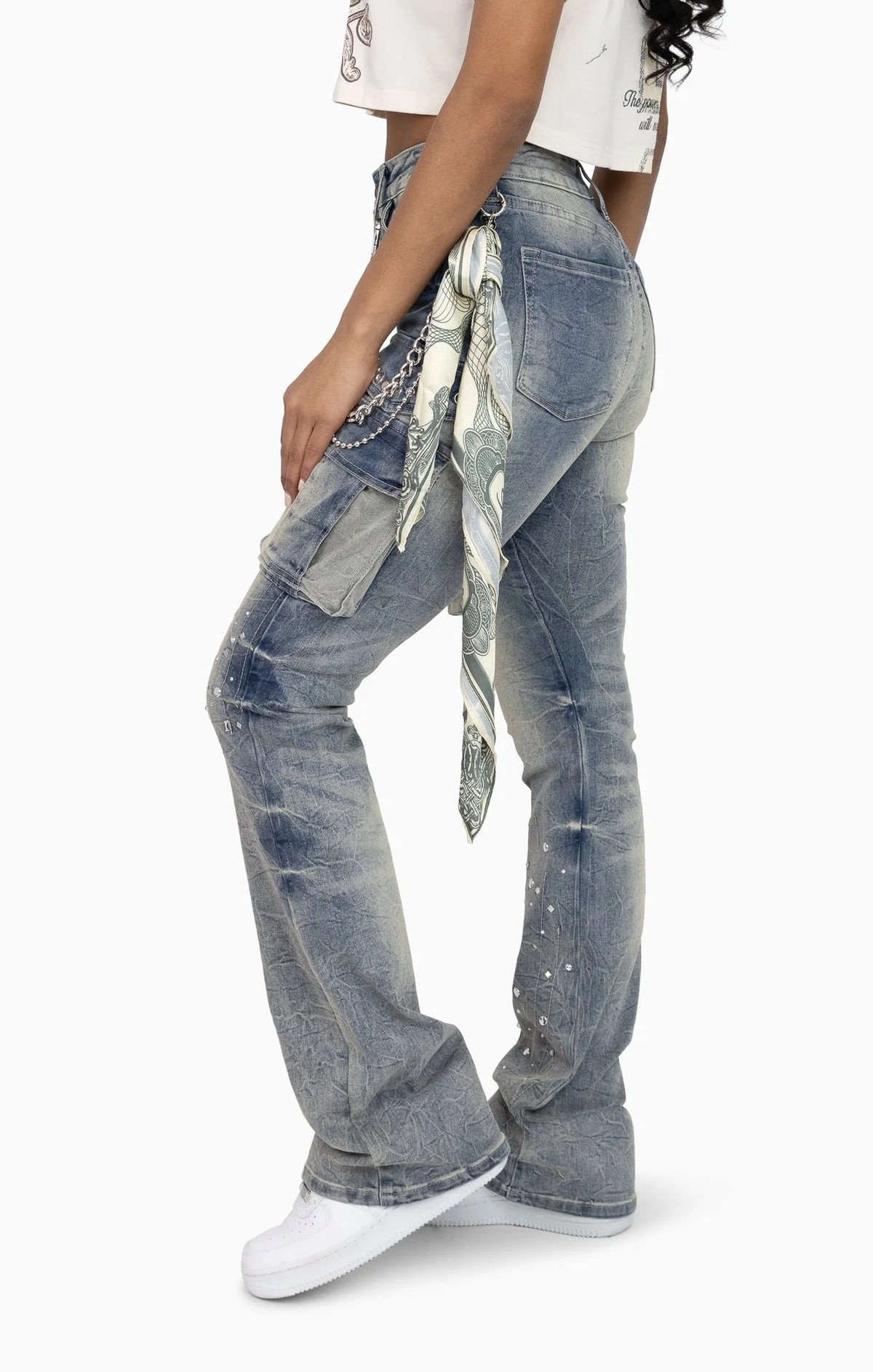 Women's Chain Scarf Utility Pant