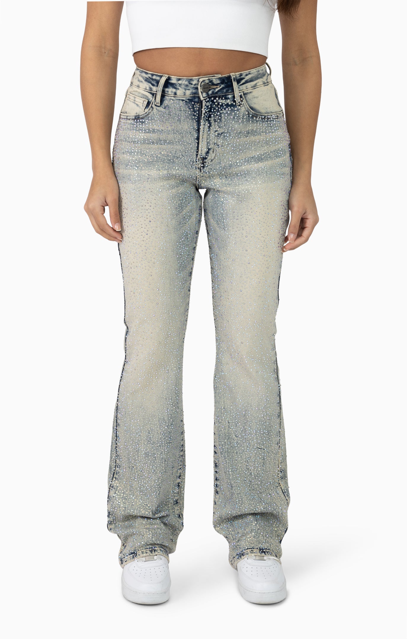 Women's High Rise Rhinestone Jean Pant