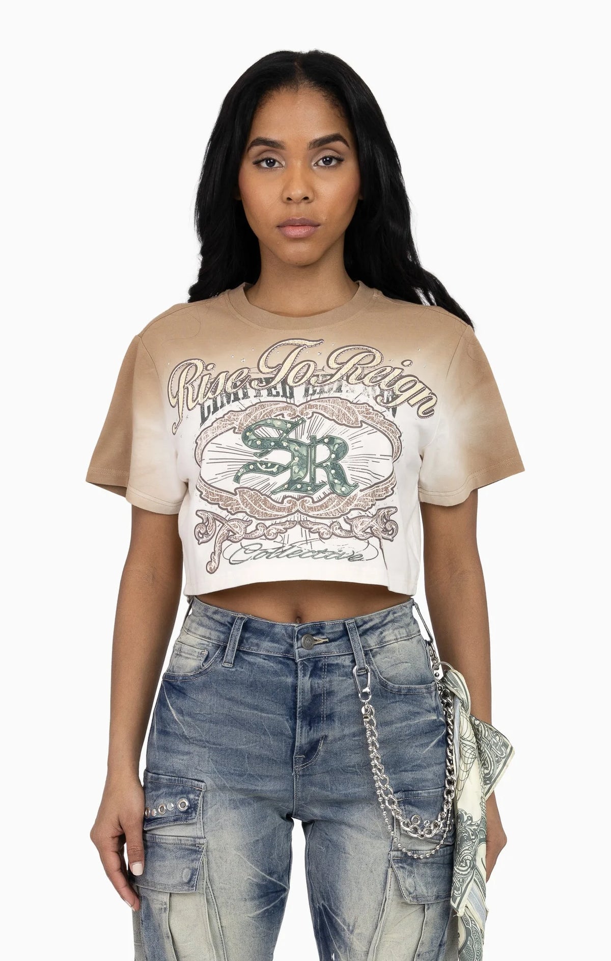Women's Puff Print Embellish T-Shirt