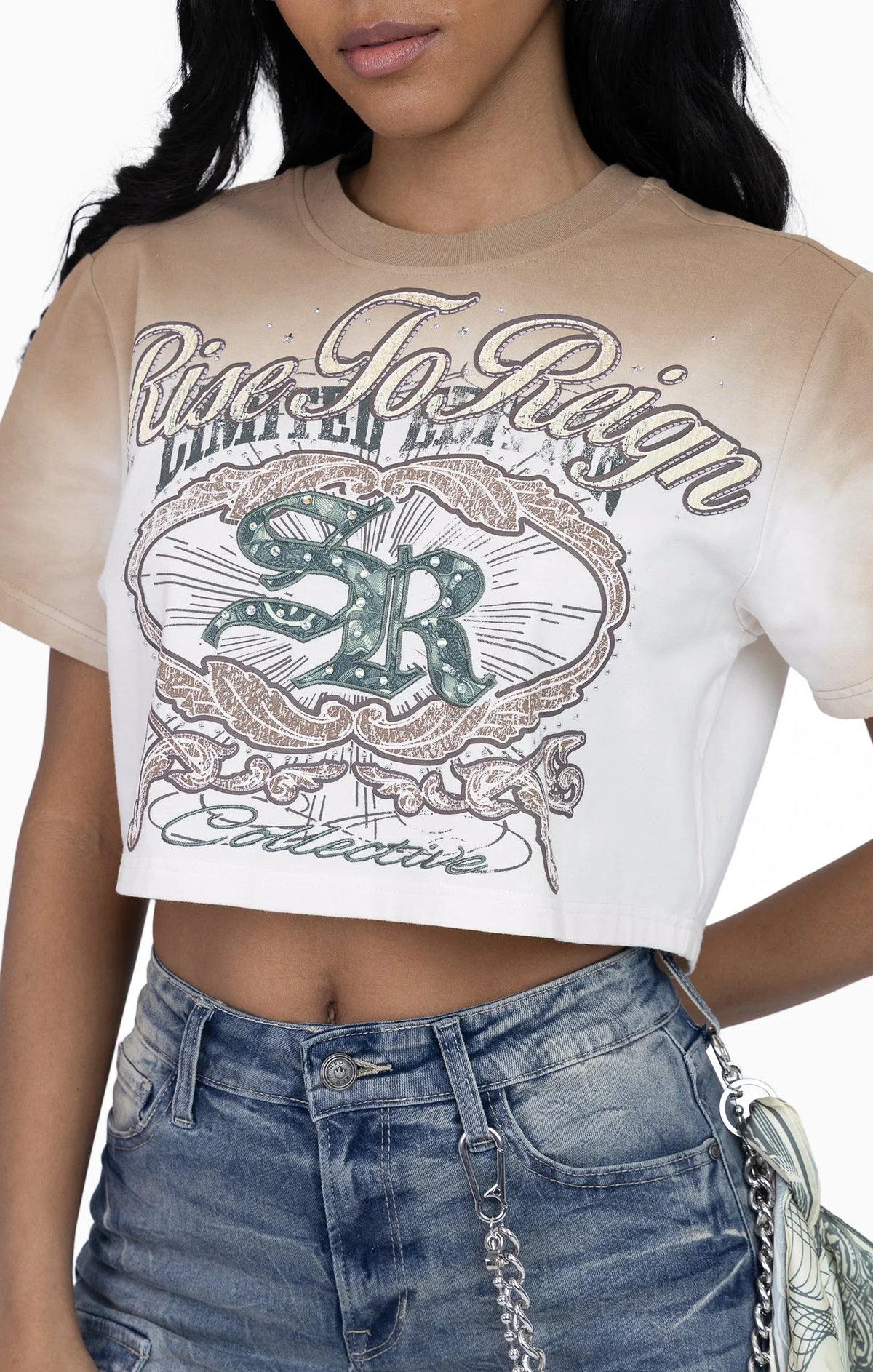 Women's Puff Print Embellish T-Shirt