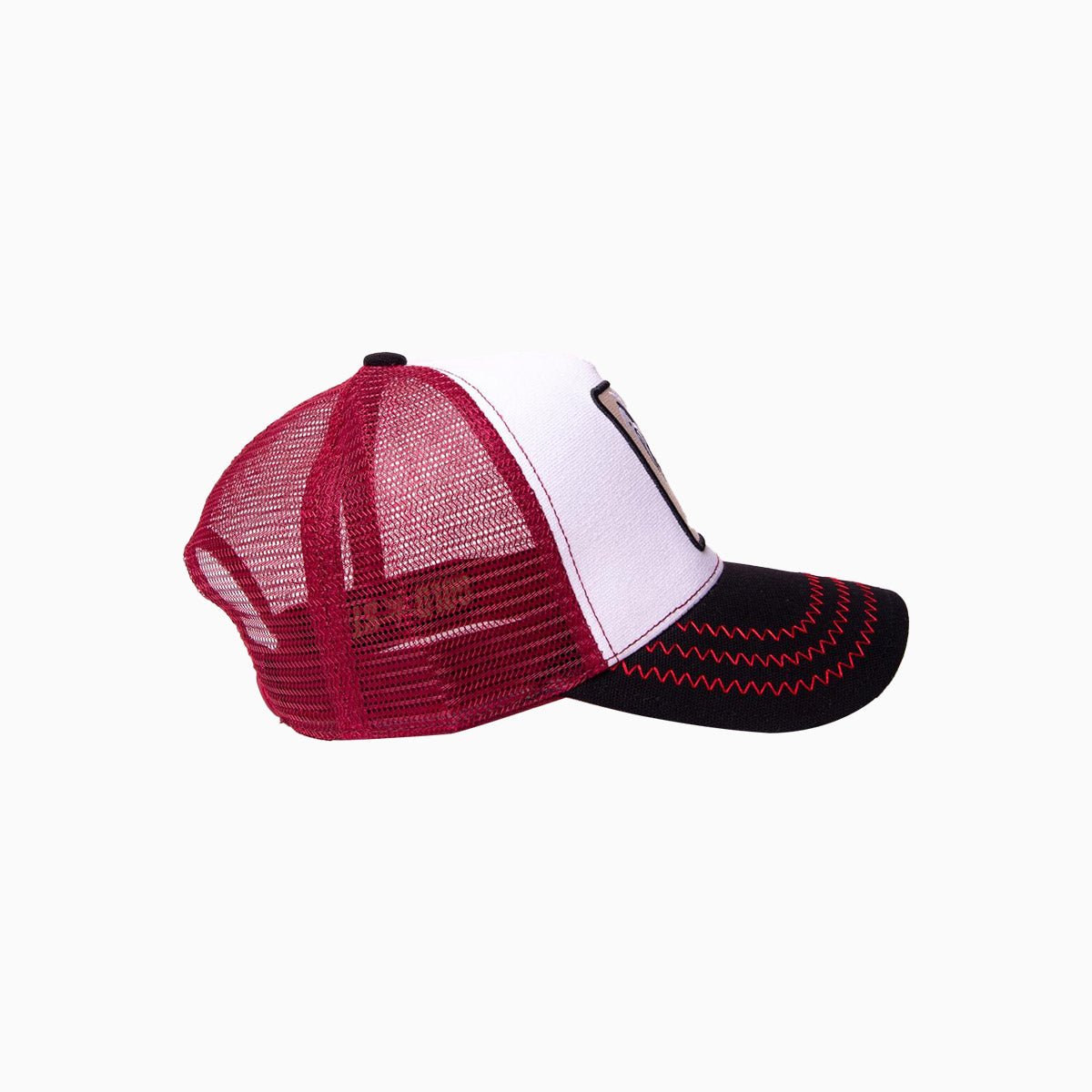 gold-star-hats-the-rooster-white-burgundy-trucker-hat-rs001-white