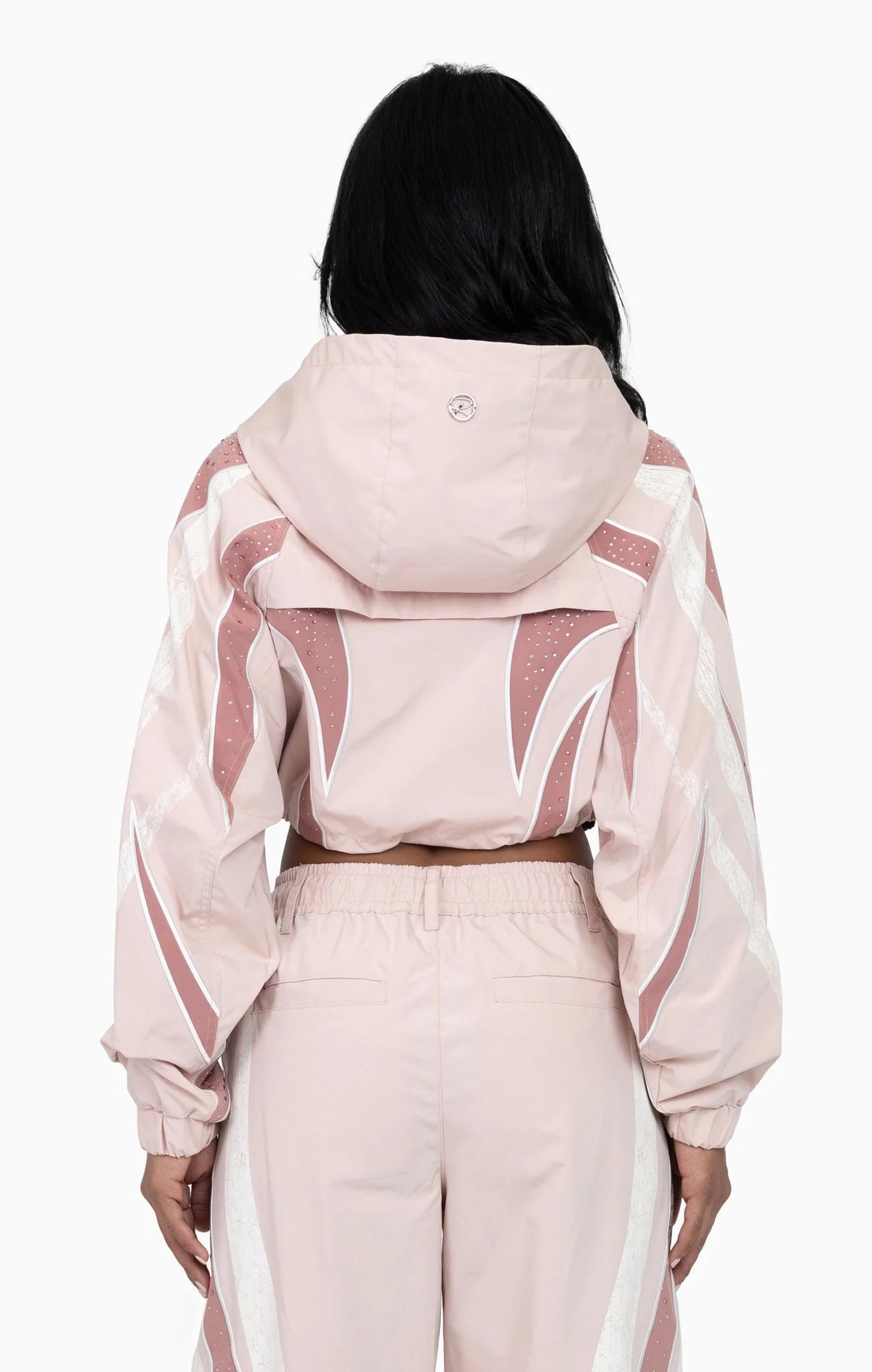 Women's Rhinestone Panel Windbreaker Outfit