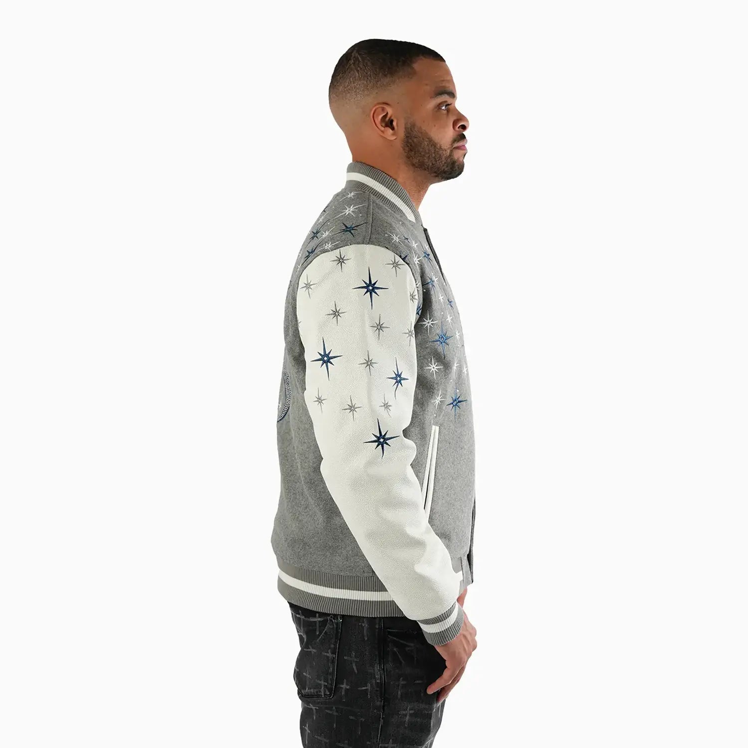 Men's Starlight Wool Varsity Jacket Savar - Tops and Bottoms USA