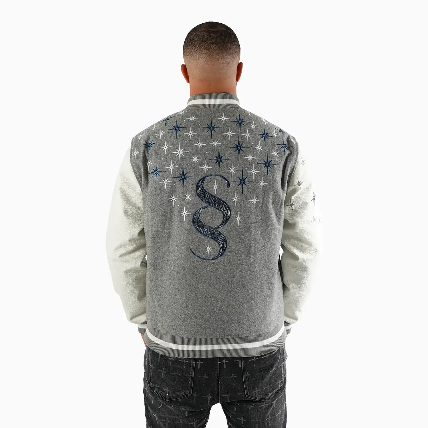 Men's Starlight Wool Varsity Jacket Savar - Tops and Bottoms USA