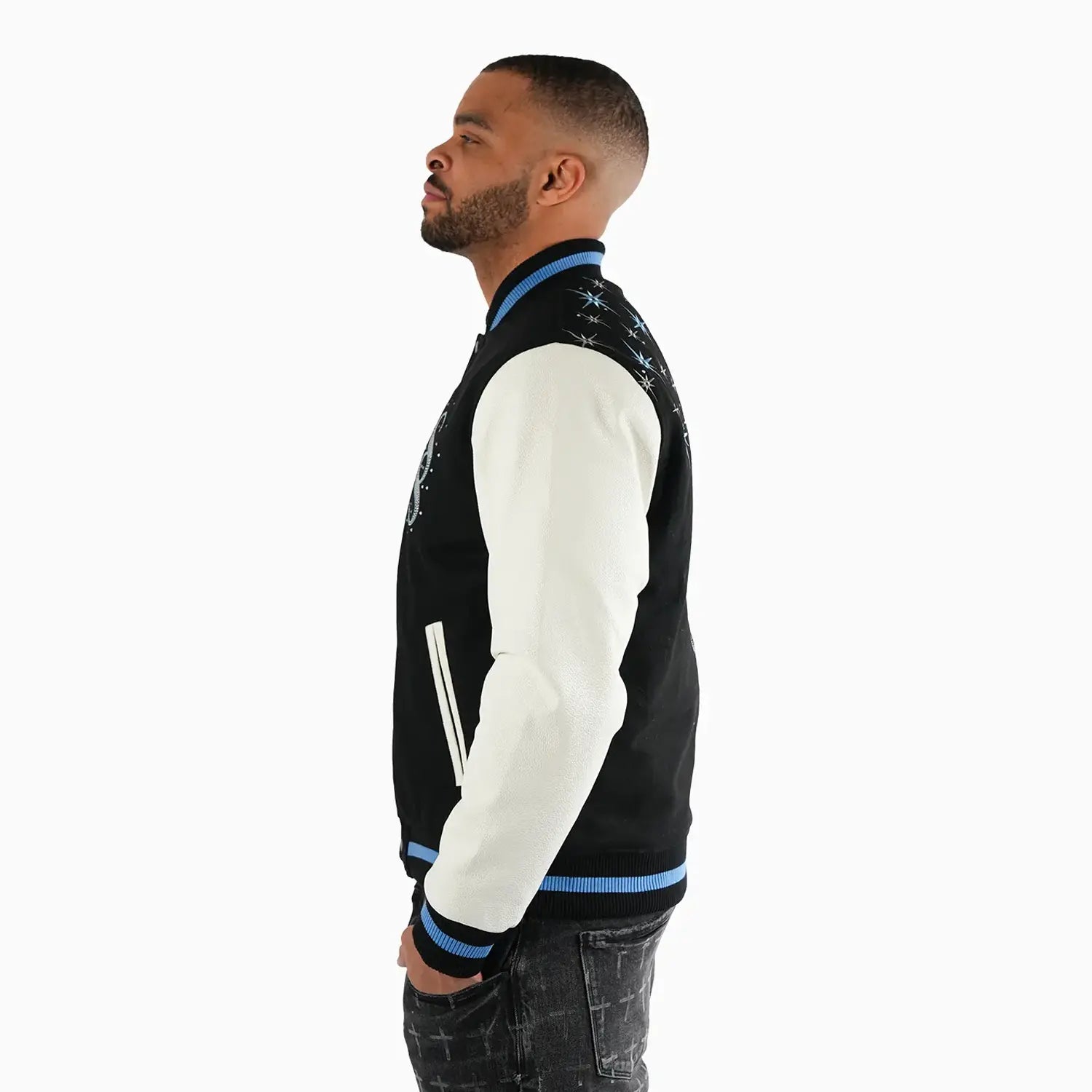Men's Starlight Wool Varsity Jacket Savar - Tops and Bottoms USA