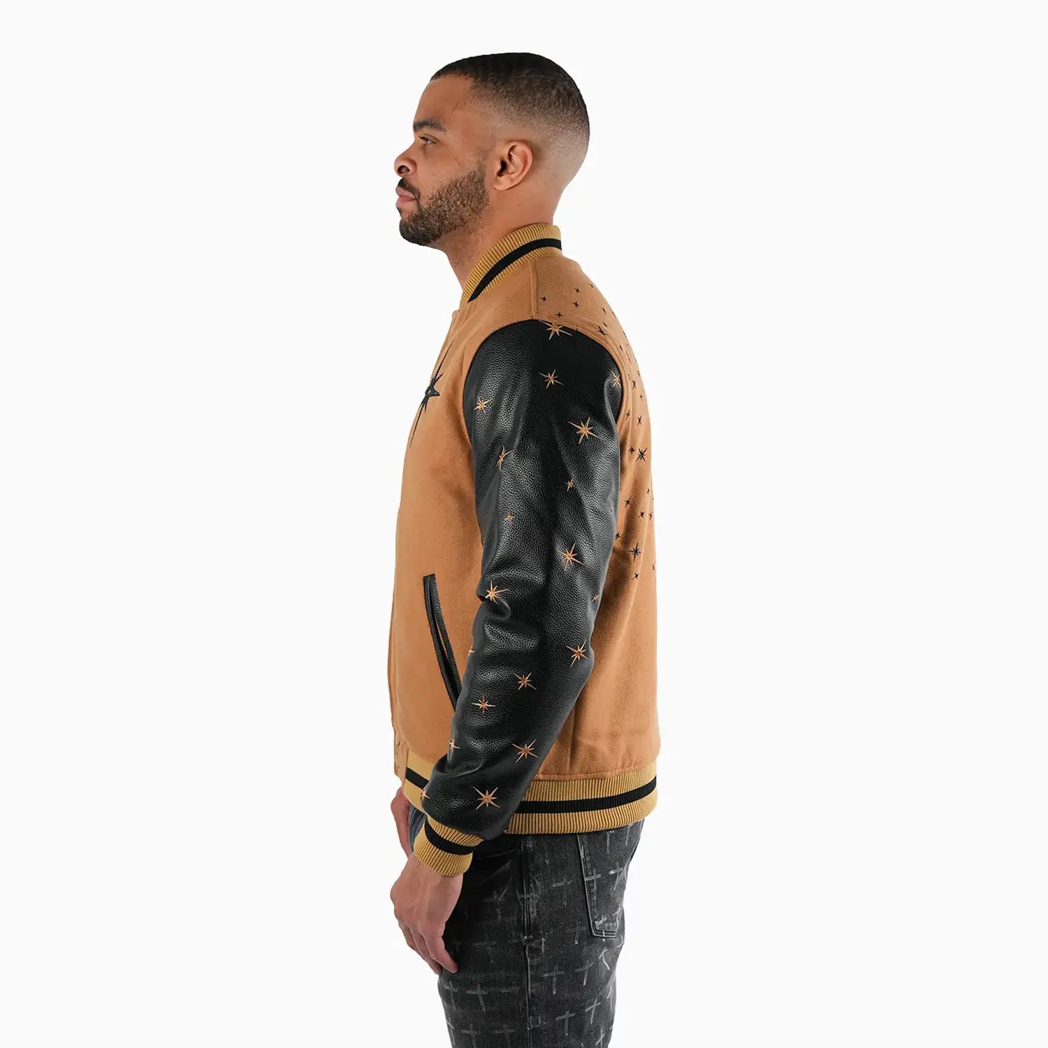Men's Faded Wool Varsity Jacket Savar - Tops and Bottoms USA