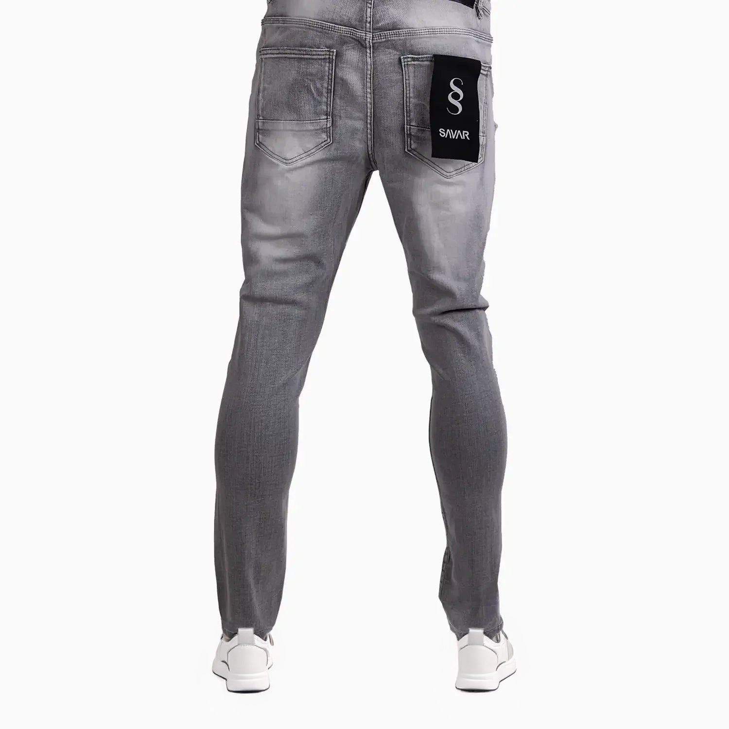 Men's Slim Fit Rips Jeans Pant Savar - Tops and Bottoms USA