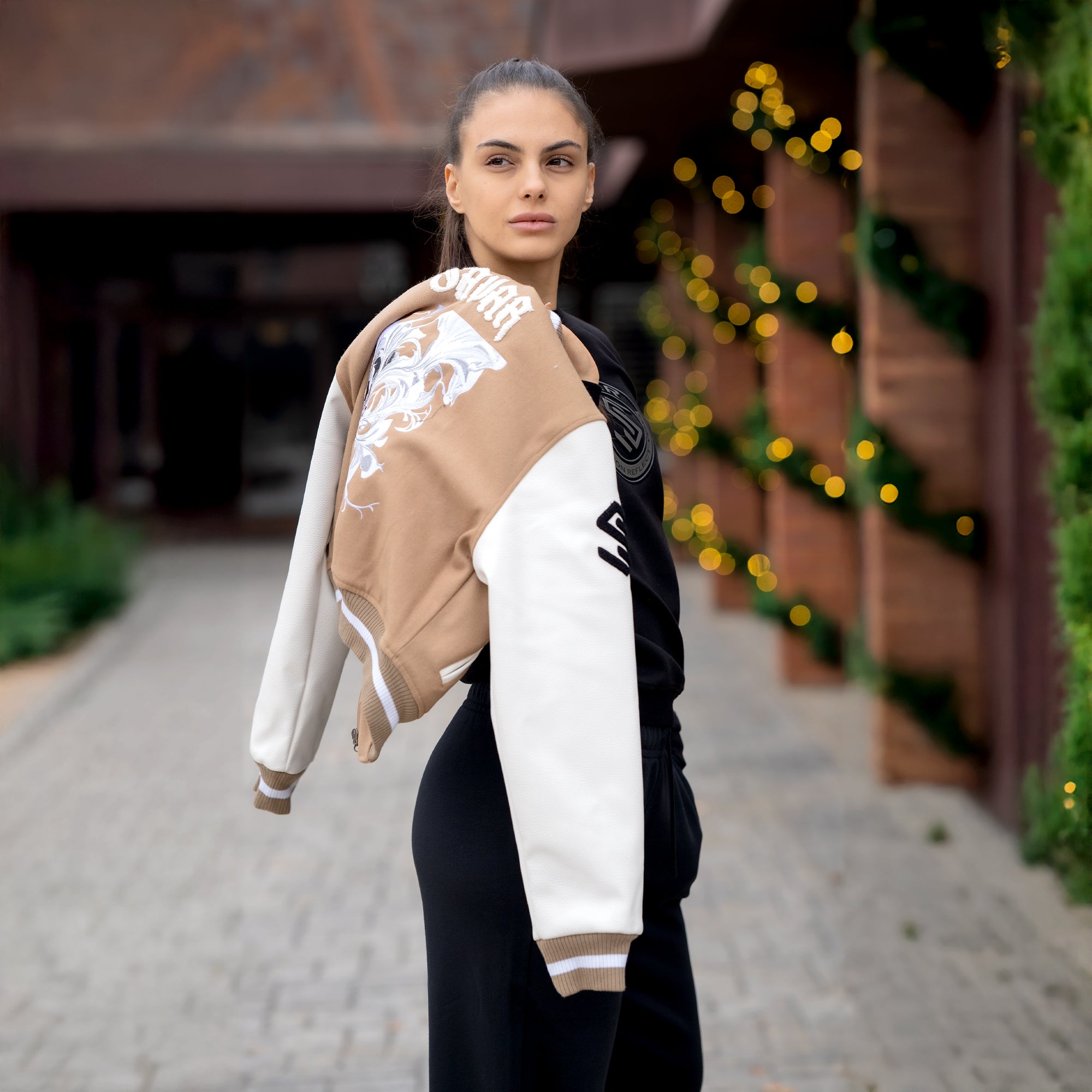 Women's Skull Wool Varsity Jacket